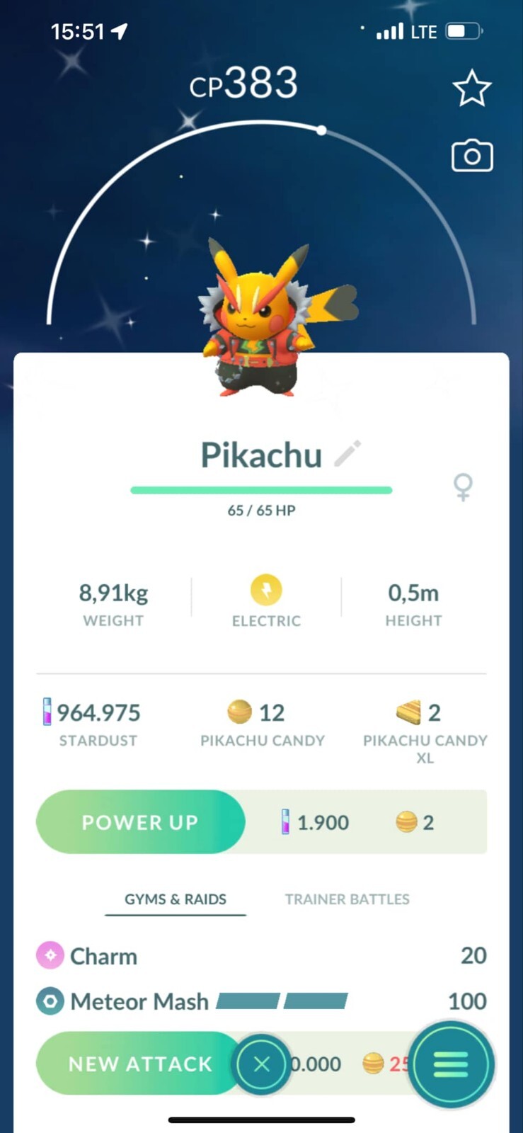 Shiny Pikachu Costume Rock Star Rockstar – TRADE – Go Read Description