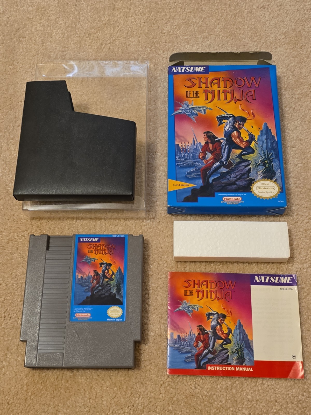 Shadow of the Ninja NES CIB Complete Nintendo Natsume 1990 Entertainment System
