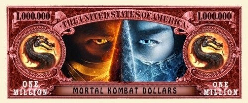 25 Pack Mortal Kombat Liu Kang Collectible Money Novelty 1 Million Dollar Bills