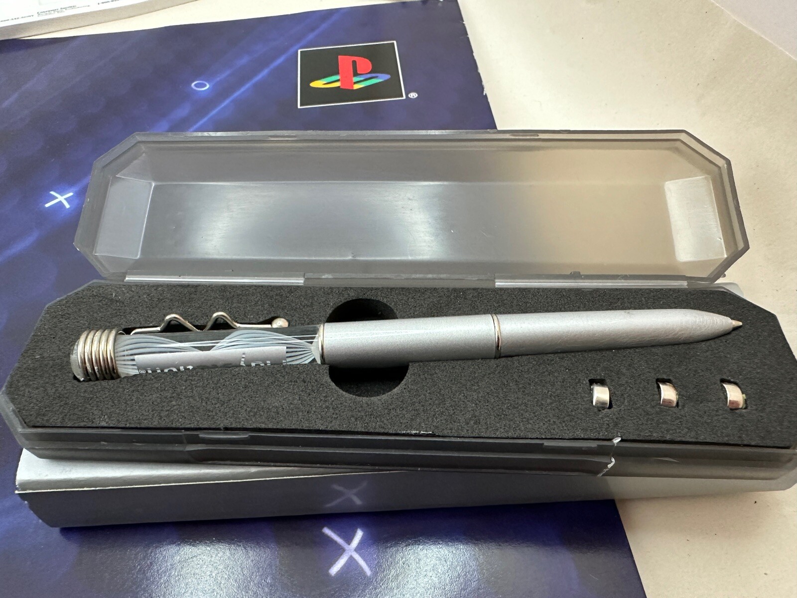 Sony Playstation Promo Lot-Light Up Pen w/Case Blue Light, PS4 Bag, Folder More!