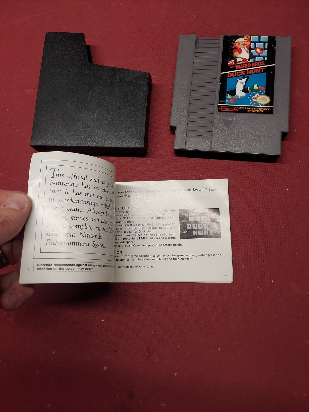 Nintendo NES Super Mario Bros Duck Hunt Game Instruction Booklet Manual Sleeve
