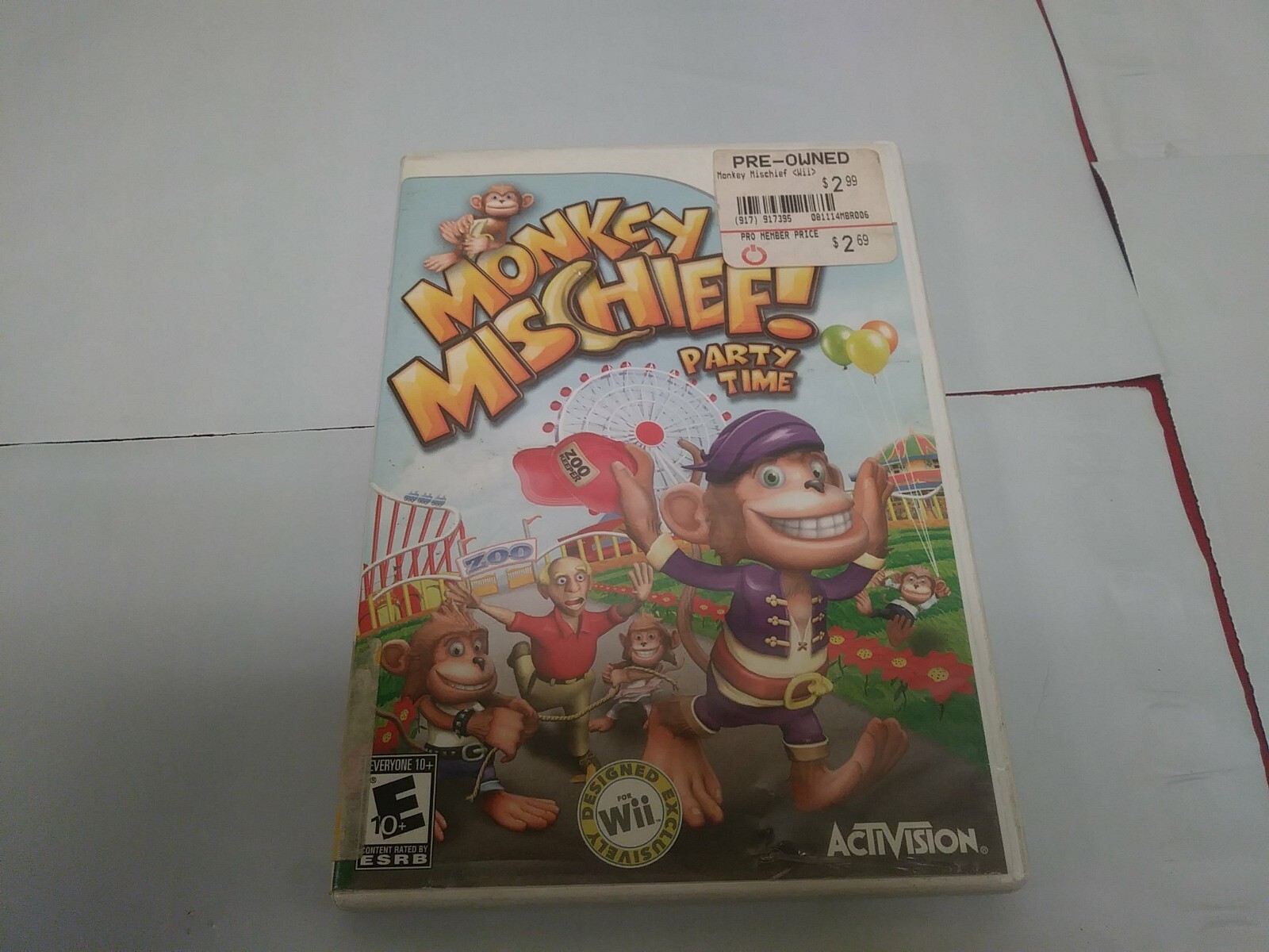 Monkey Mischief Party Time (Nintendo Wii, 2008) Complete With Manual Tested