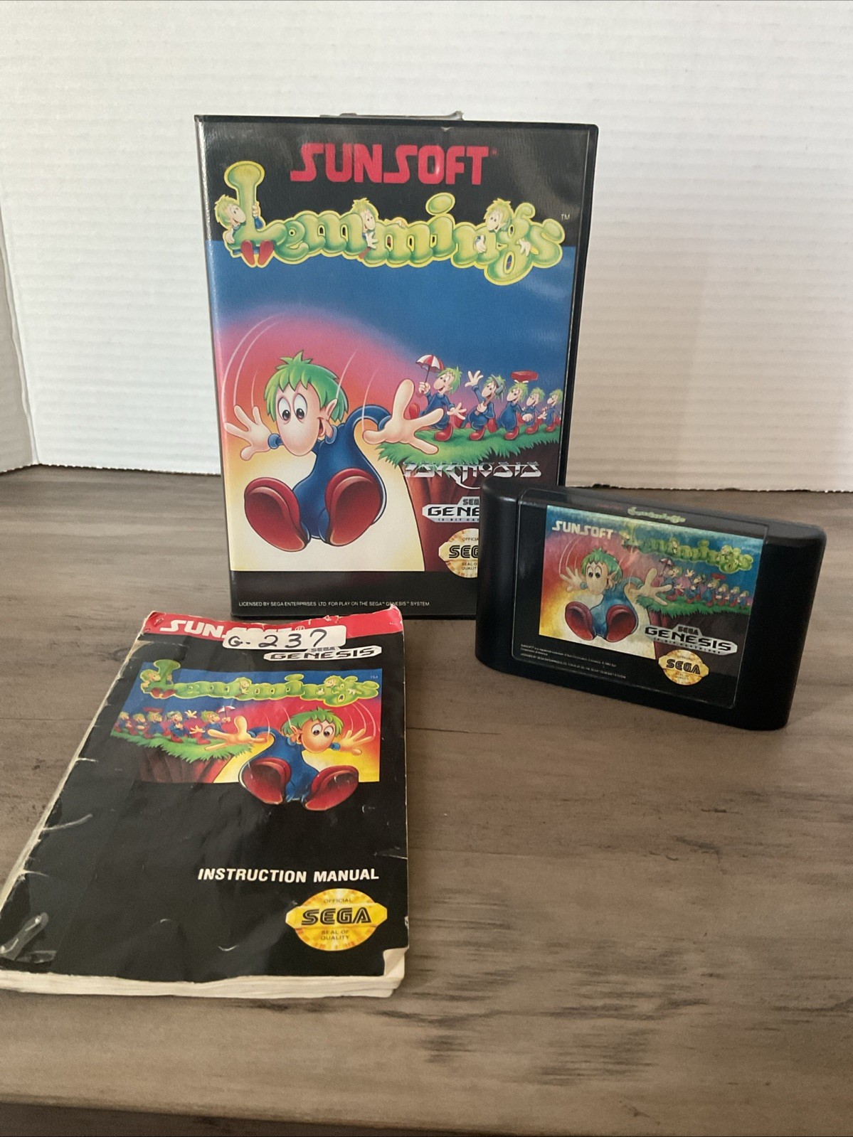 LEMMINGS VIDEO GAME 1992 SEGA GENESIS COMPLETE