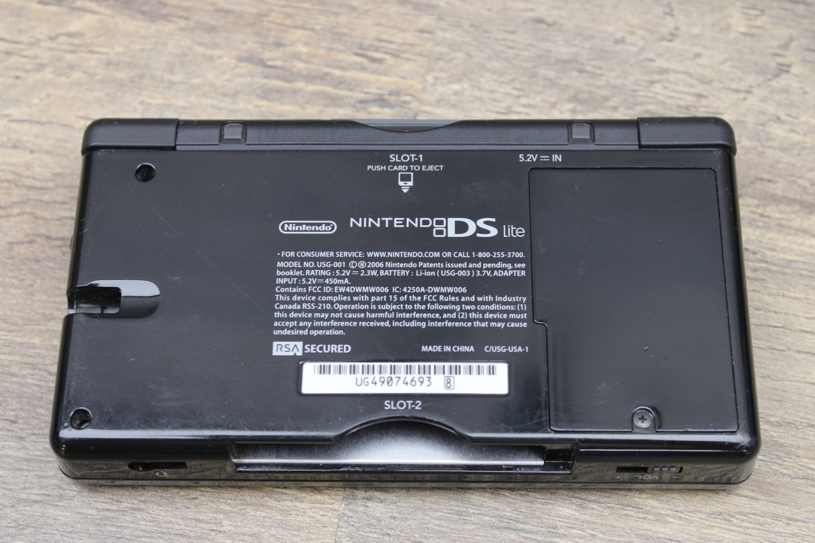 Nintendo DS Lite Black USG-001 Handheld Console Only NTSC-U/C Wi-Fi