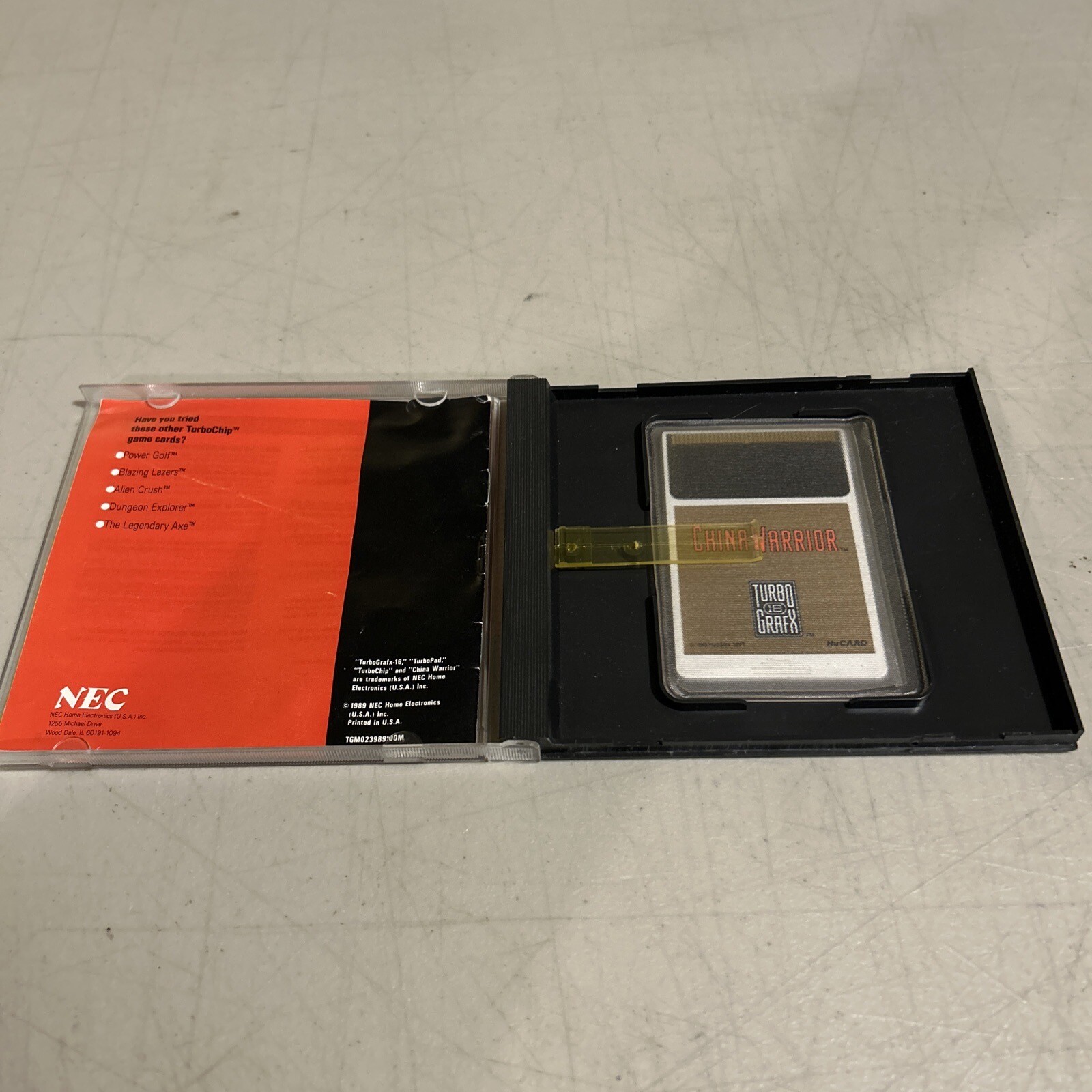 China Warrior – NEC TurboGrafx-16 TG-16 Case, Manual, Sleeve – Clean & Tested