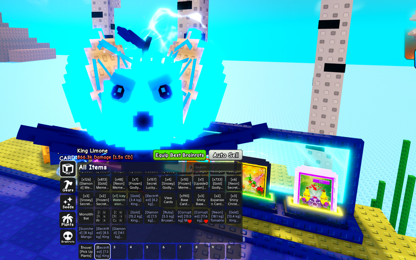 💯 PLANTS VS BRAINROTS 💯GOLD KING LIMON 7.3KG, 866K DMG, LVL 6❗LIMITED STOCK❗