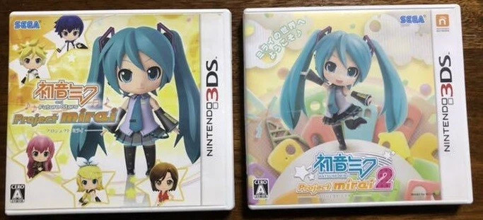 Nintendo 3DS Hatsune Miku Project mirai 1 & 2 set Japan