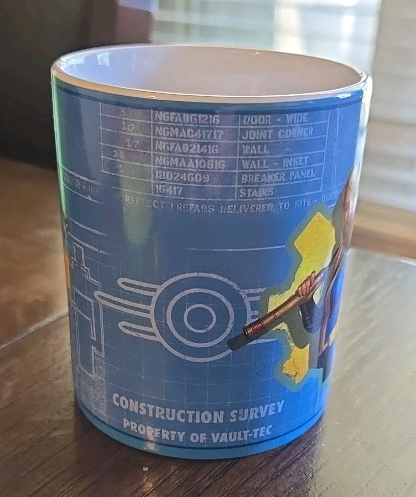 Fallout Vault Girl Coffee Mug 2017 Funko Bethesda Welcome Home Blueprint