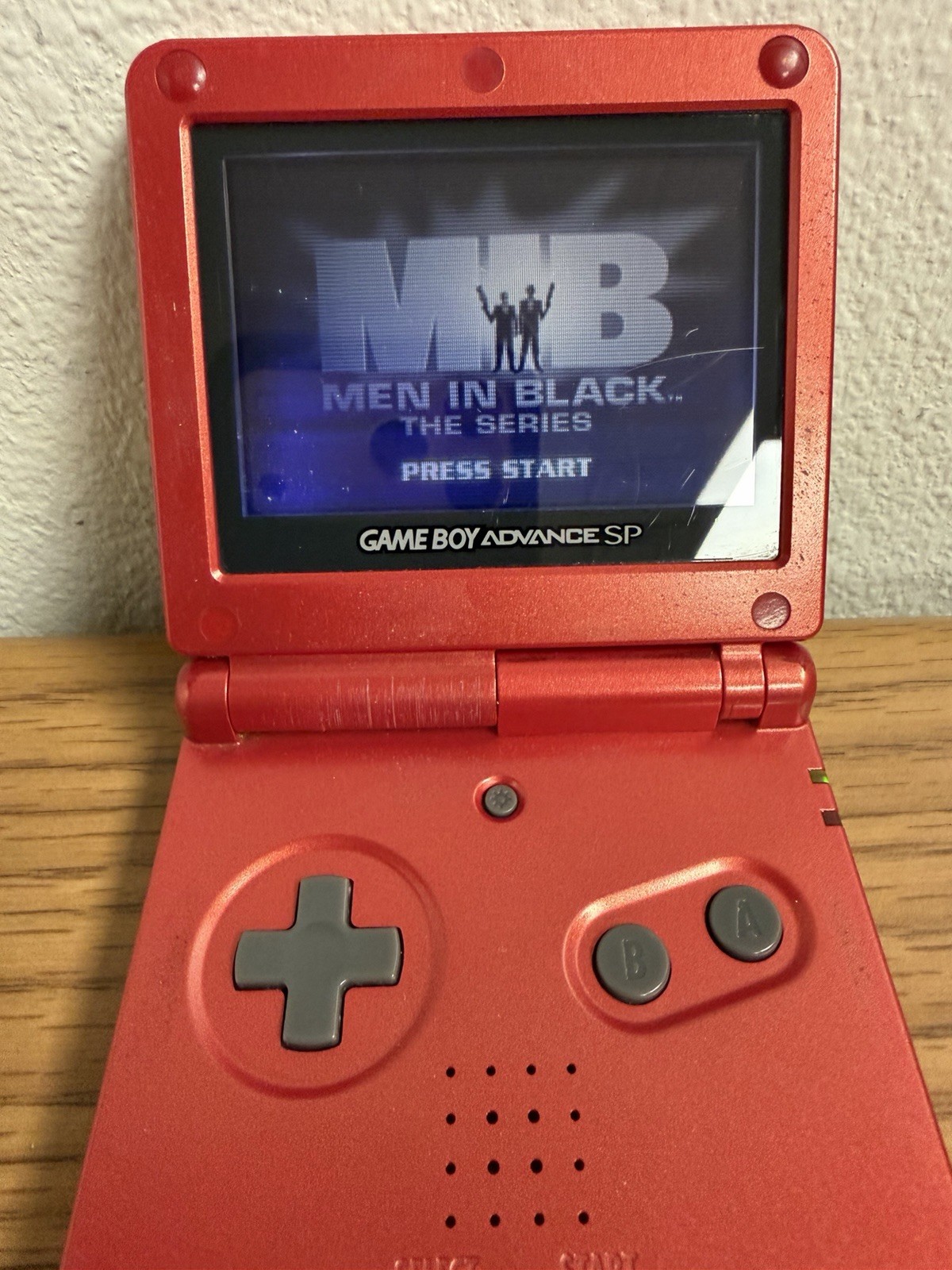 Nintendo Game Boy Advance SP Console (AGS-001) Flame Red Tested – No Charger