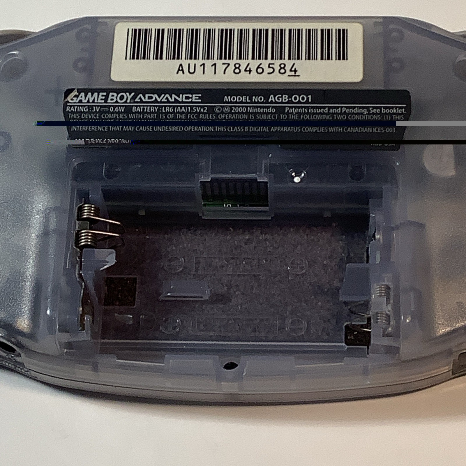 Nintendo Game Boy Advance GBA Glacier Handheld System Console AGB-001 – Tested