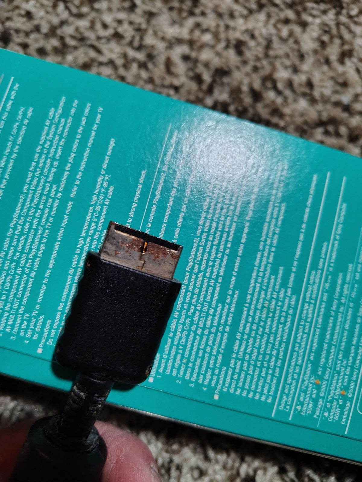 Genuine Sony PlayStation PS2 PS3 Component AV Cable -TESTED – OEM – Rusty