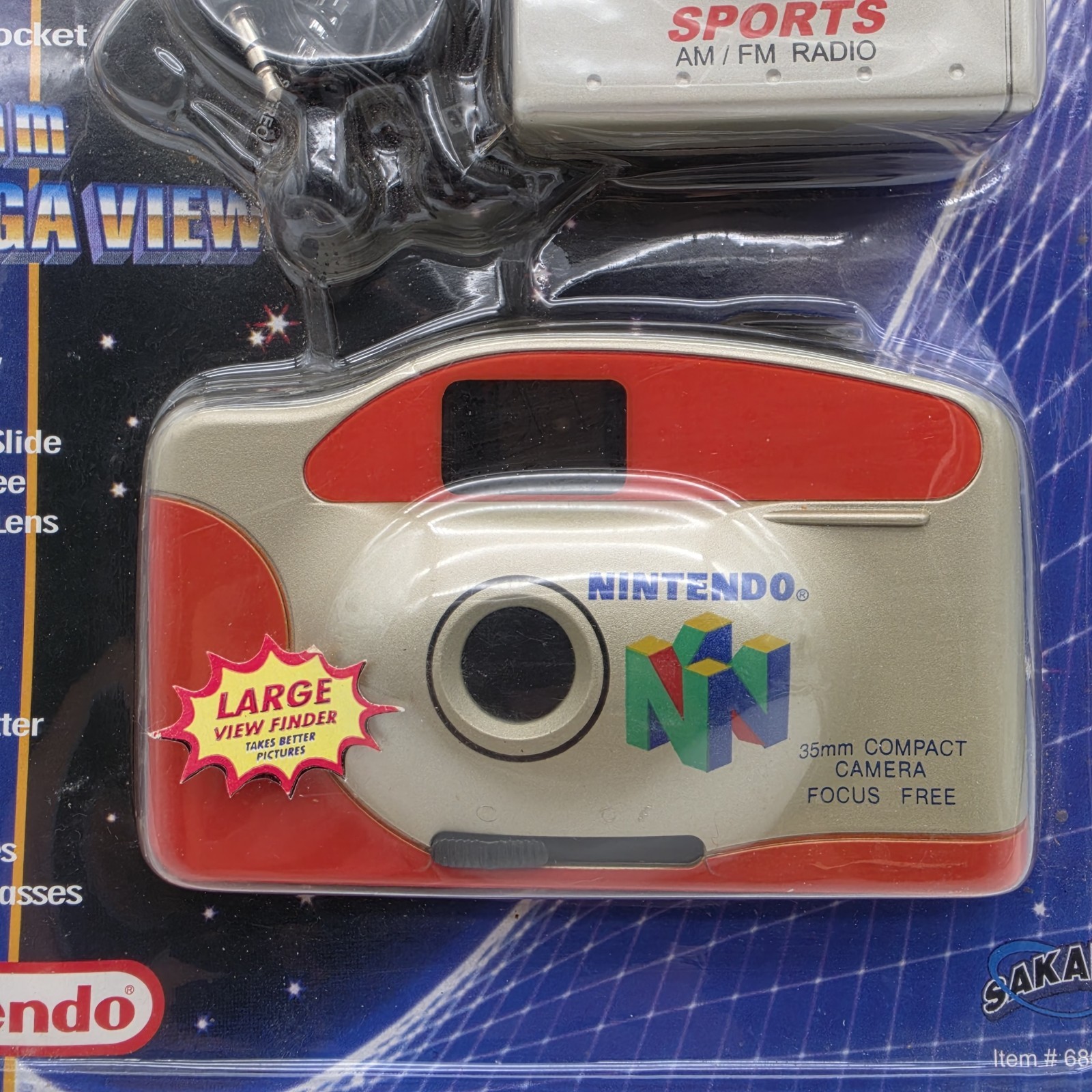 Nintendo 64 AM/FM Radio and 35mm Orange Film Camera Combo NEW FACTORY SEALED