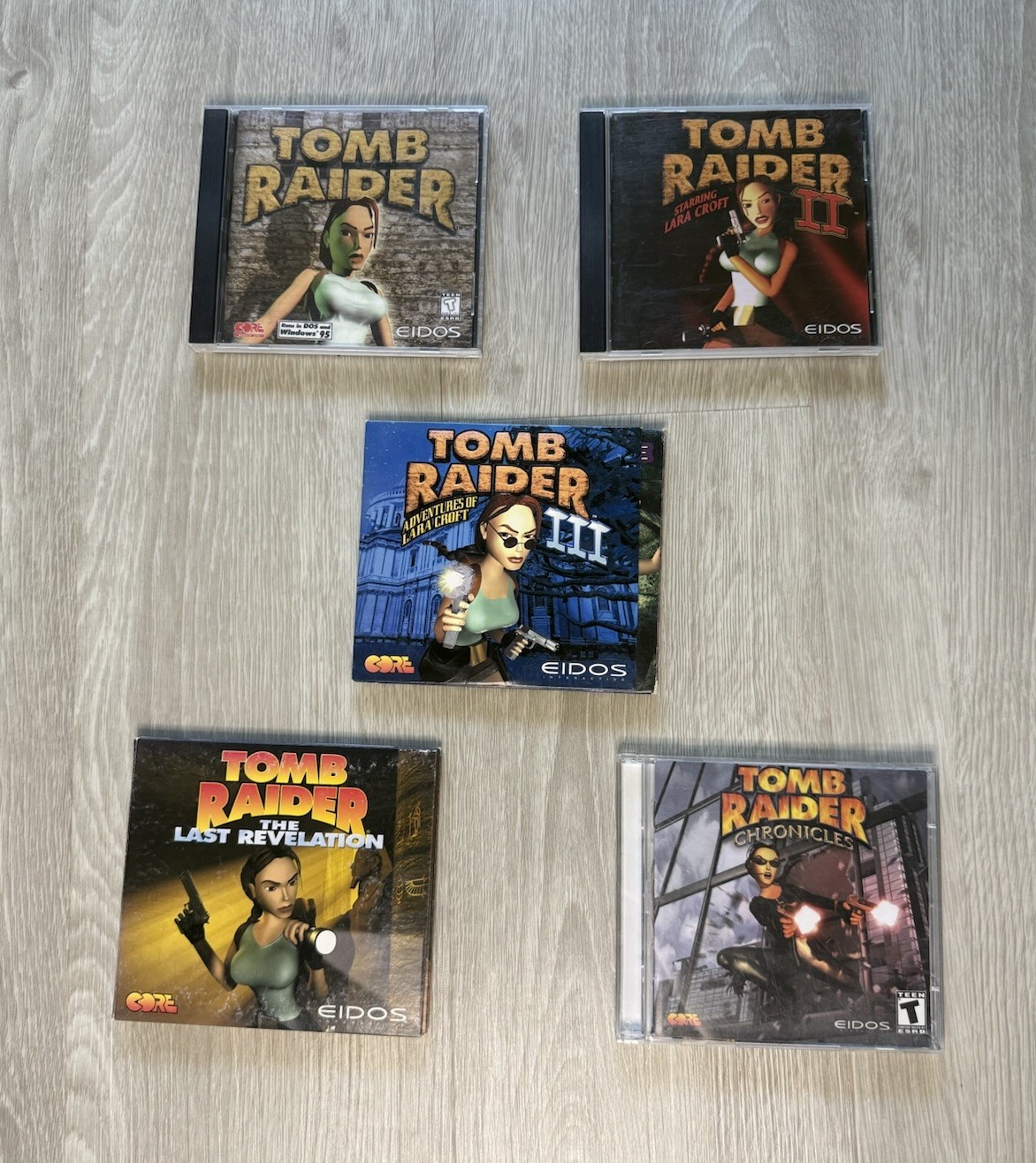 Tomb Raider Eidos Interactive Complete Collection PC Games W/ Manual Demo Tested