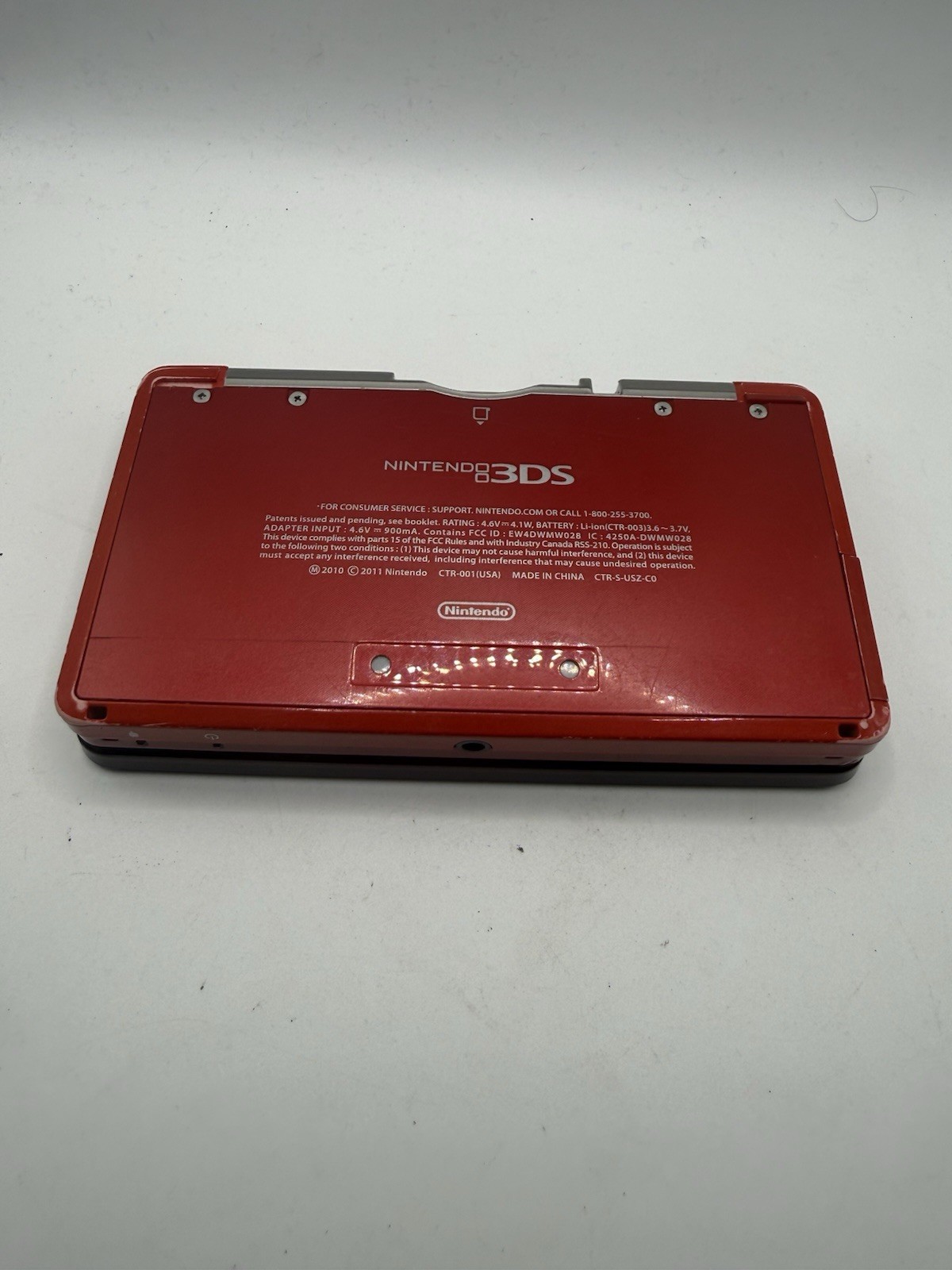 Nintendo 3DS Handheld System Flame Red CTR-001 w/ Charger TESTED