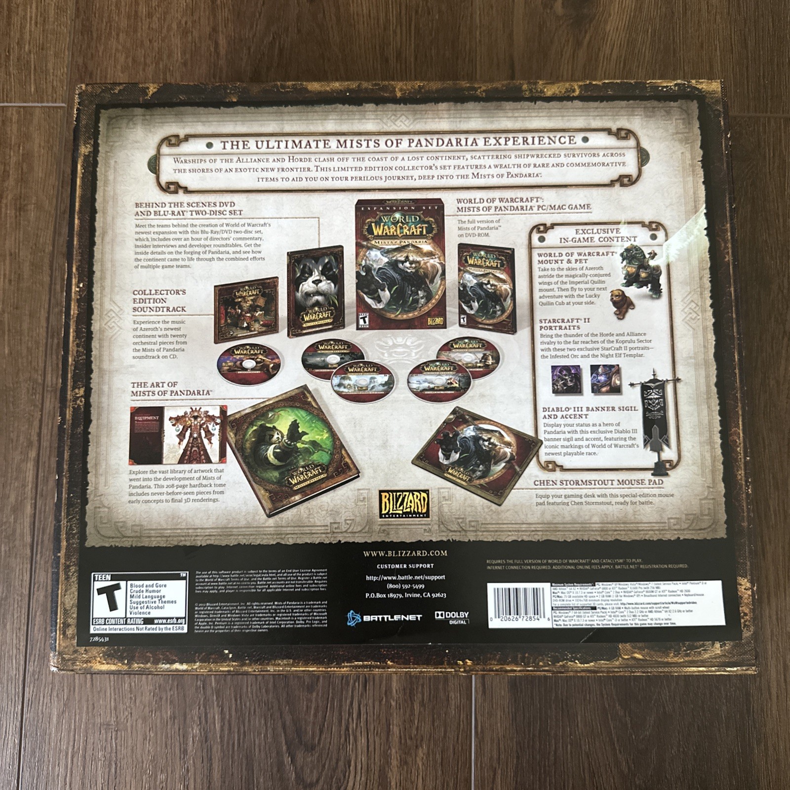 World of Warcraft Mists of Pandaria Collector’s Edition Complete Sealed Contents