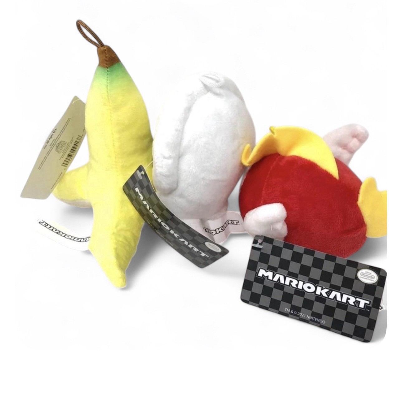 Set Of 3 Super Mario Kart – Banana, Flying Fish & Squid Nintendo Plush 4-6 inch