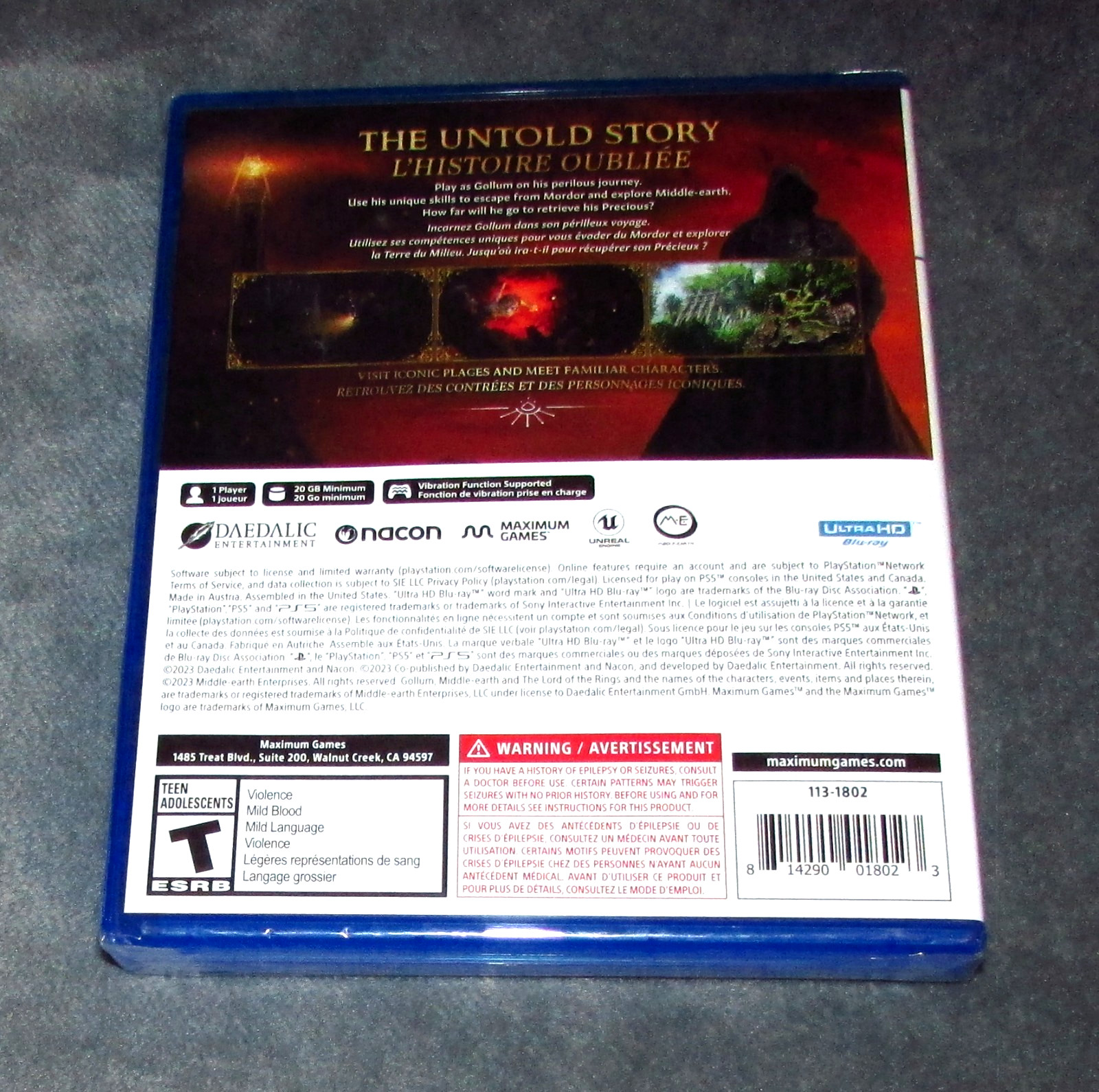 The Lord of the Rings: Gollum for Playstation 5 PS5 Brand New / Fast Shipping