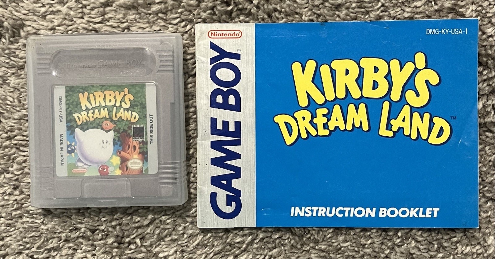 Kirby’s Dream Land (Nintendo Game Boy, 1992) with Instruction Manual GB Original