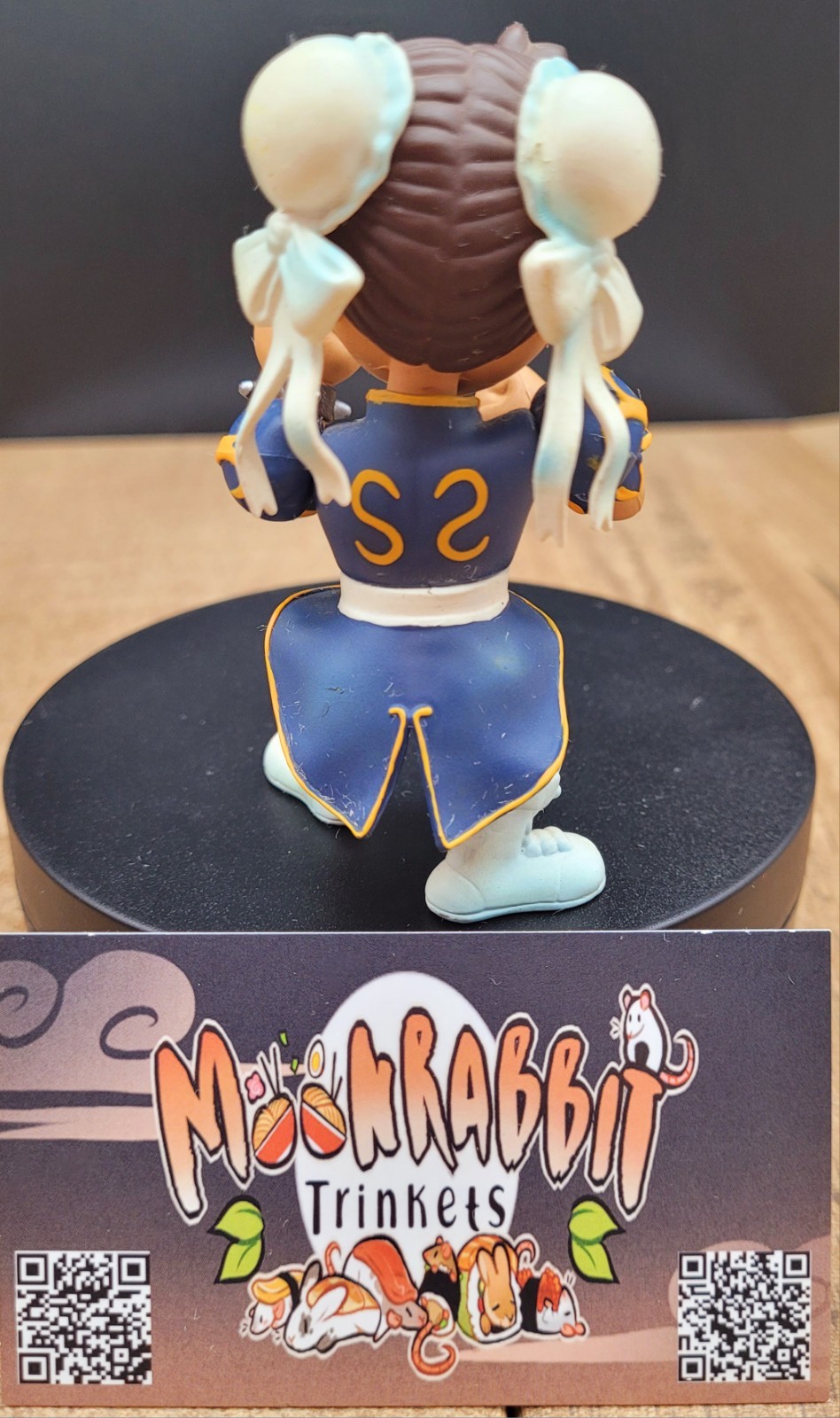 Street Fighter Chun-Li Mini Vinyl Figure Blue Outfit Spiked Bracelets Capcom Toy