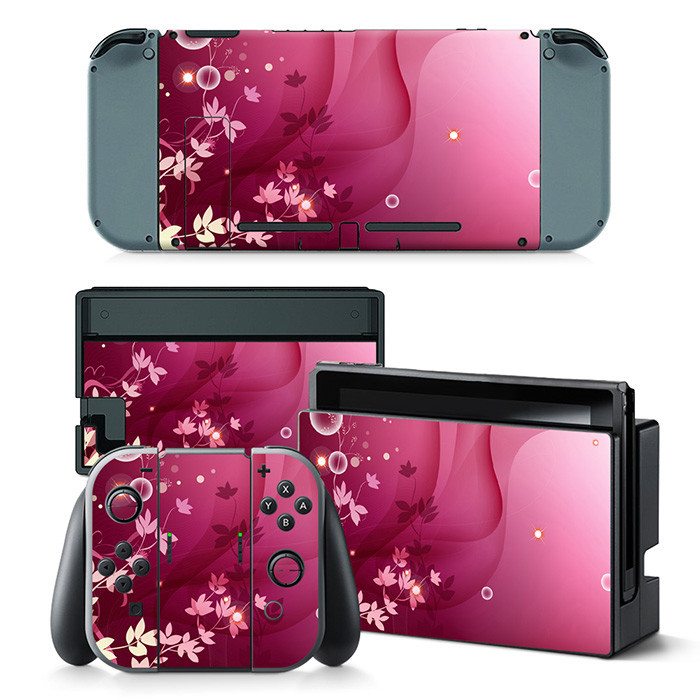 For Nintendo Switch Console & Joy-Con Controller Floral Vinyl Art Skin Decal