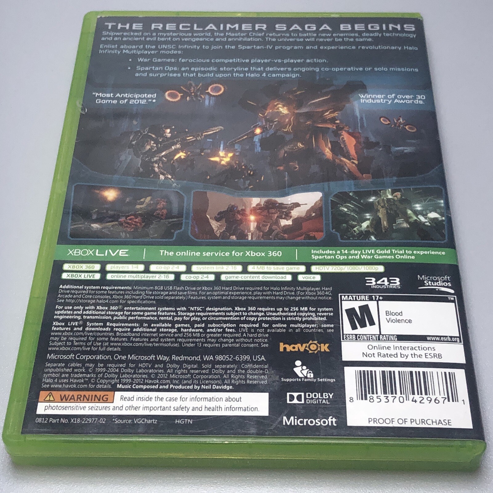 Microsoft Studios/343 Industries: Halo 4 – Microsoft Xbox 360 – 2012