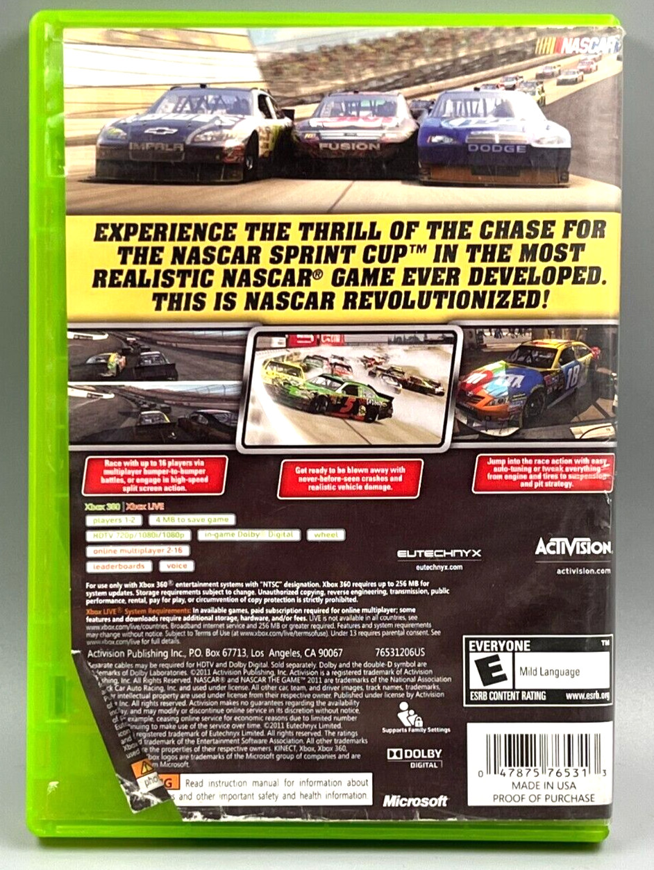 NASCAR The Game 2011 (Microsoft Xbox 360, 2011)