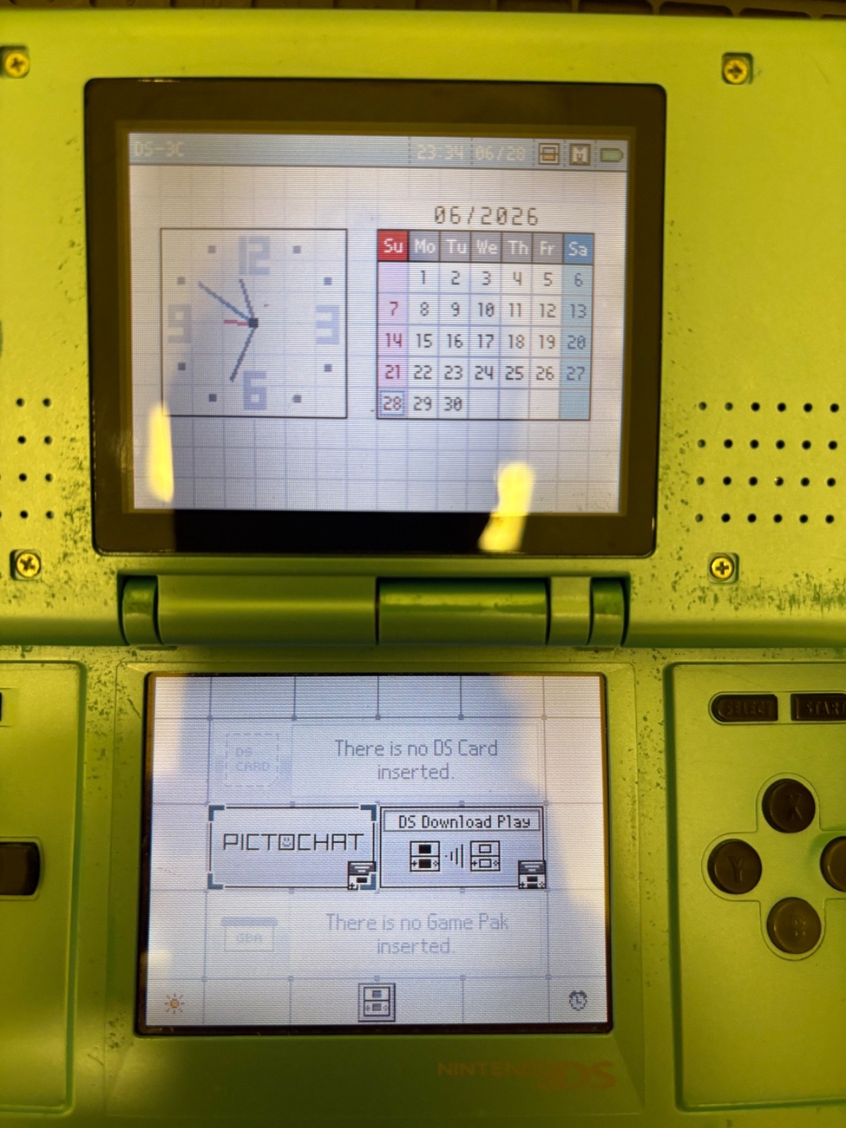 Nintendo DS Turquoise Handheld System – Good Condition! – TESTED & WORKING (3C)