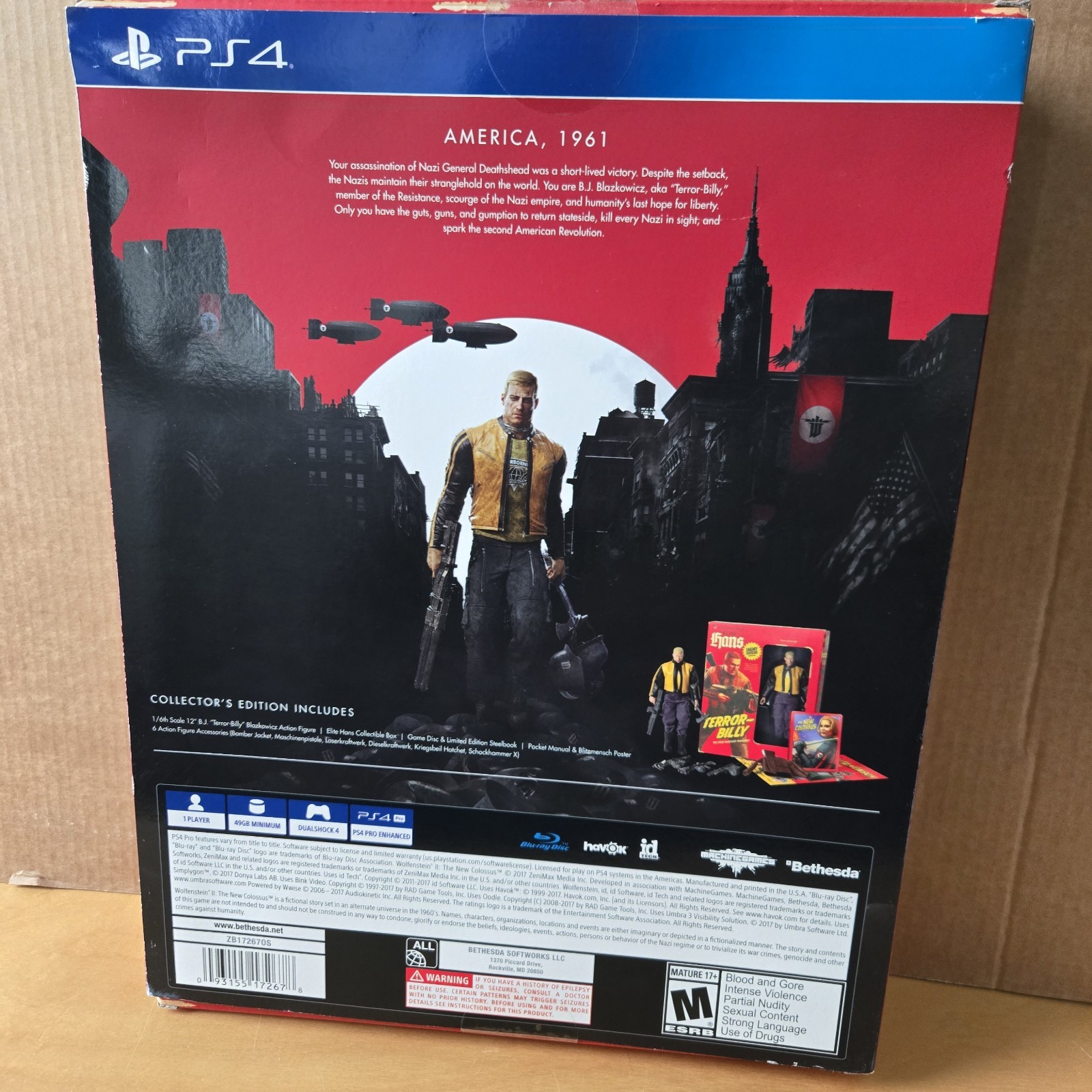 PS4 Wolfenstein II The New Colossus Collector’s Ed, 2017. ACTION FIGURE ONLY