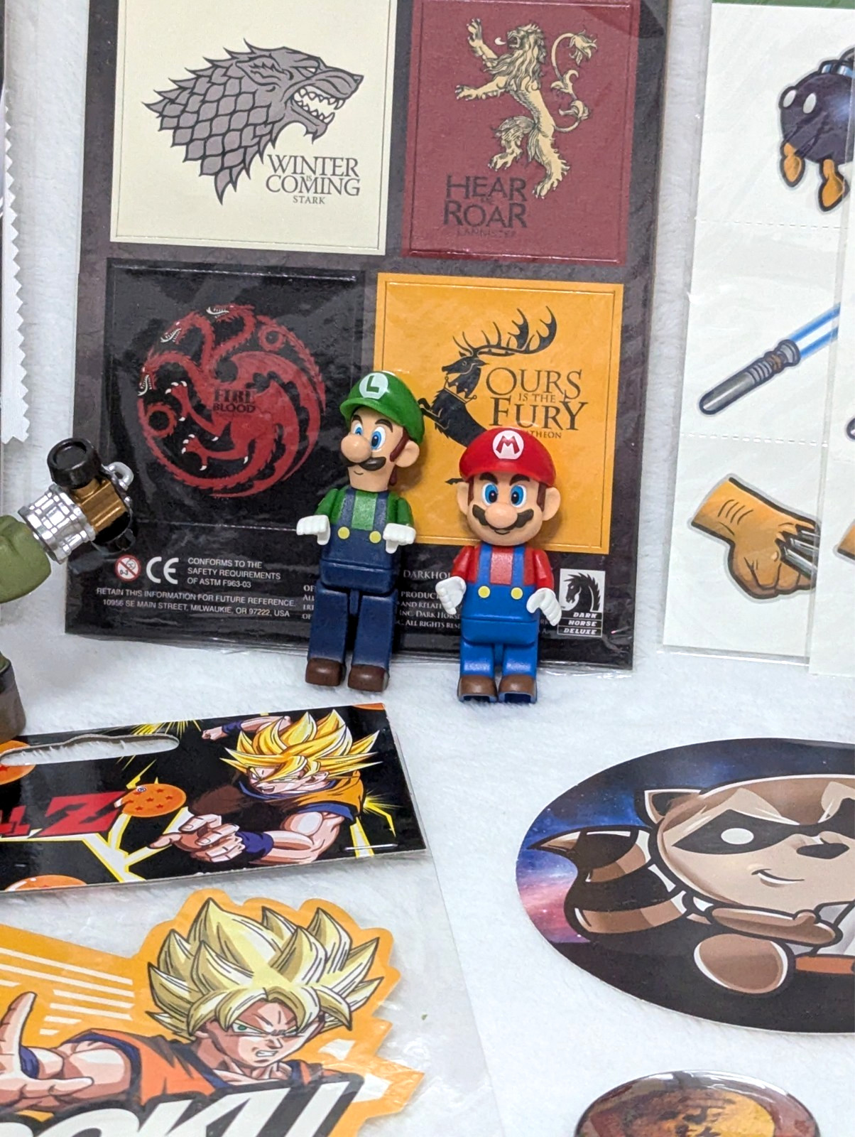 Gaming Collectibles Lot Nintendo Fallout Funko Pins Figures Lanyards Stickers