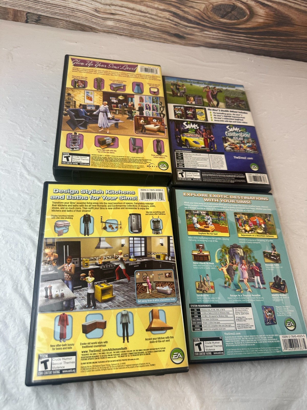 The Sims 2 Series PC Games Bon Voyage Double Deluxe Kitchen & Bath CDROMs Lot