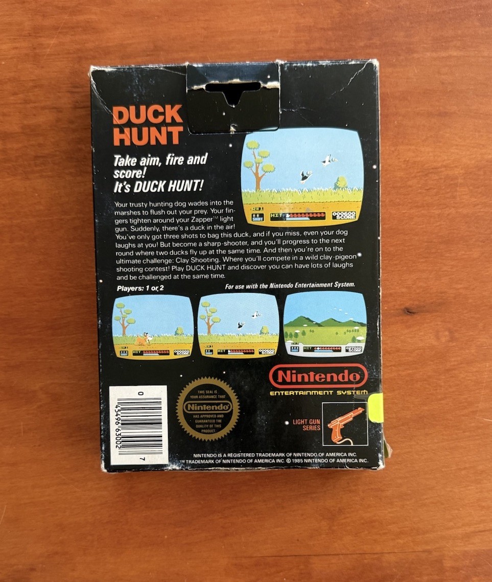 Duck Hunt (Nintendo NES) Matte Sticker Hangtab 1st Print 1985 Authentic