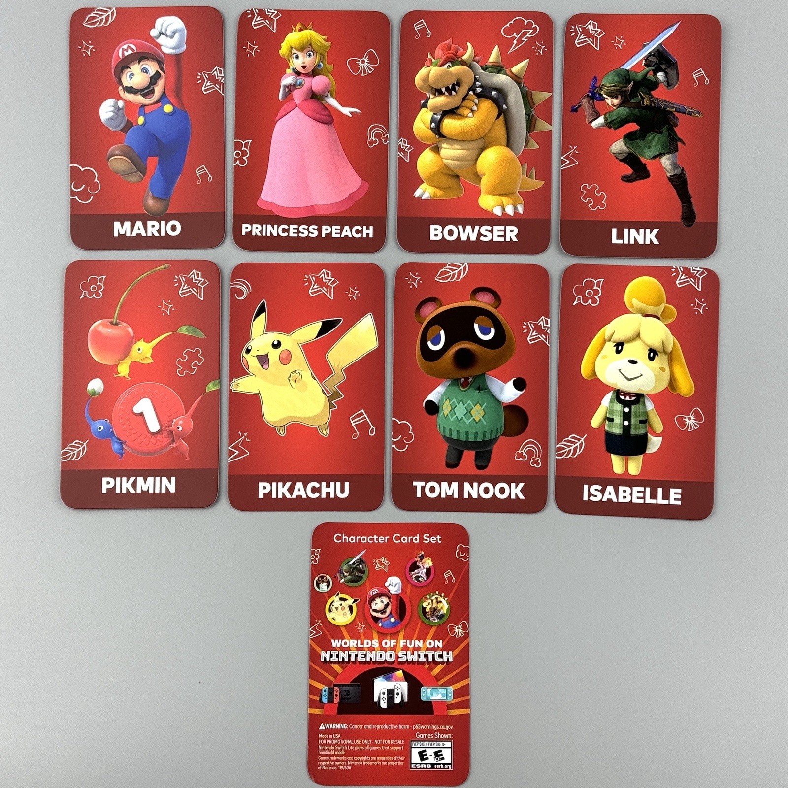 Authentic Nintendo Switch Character Card Set Limited Promotional Promo 2023