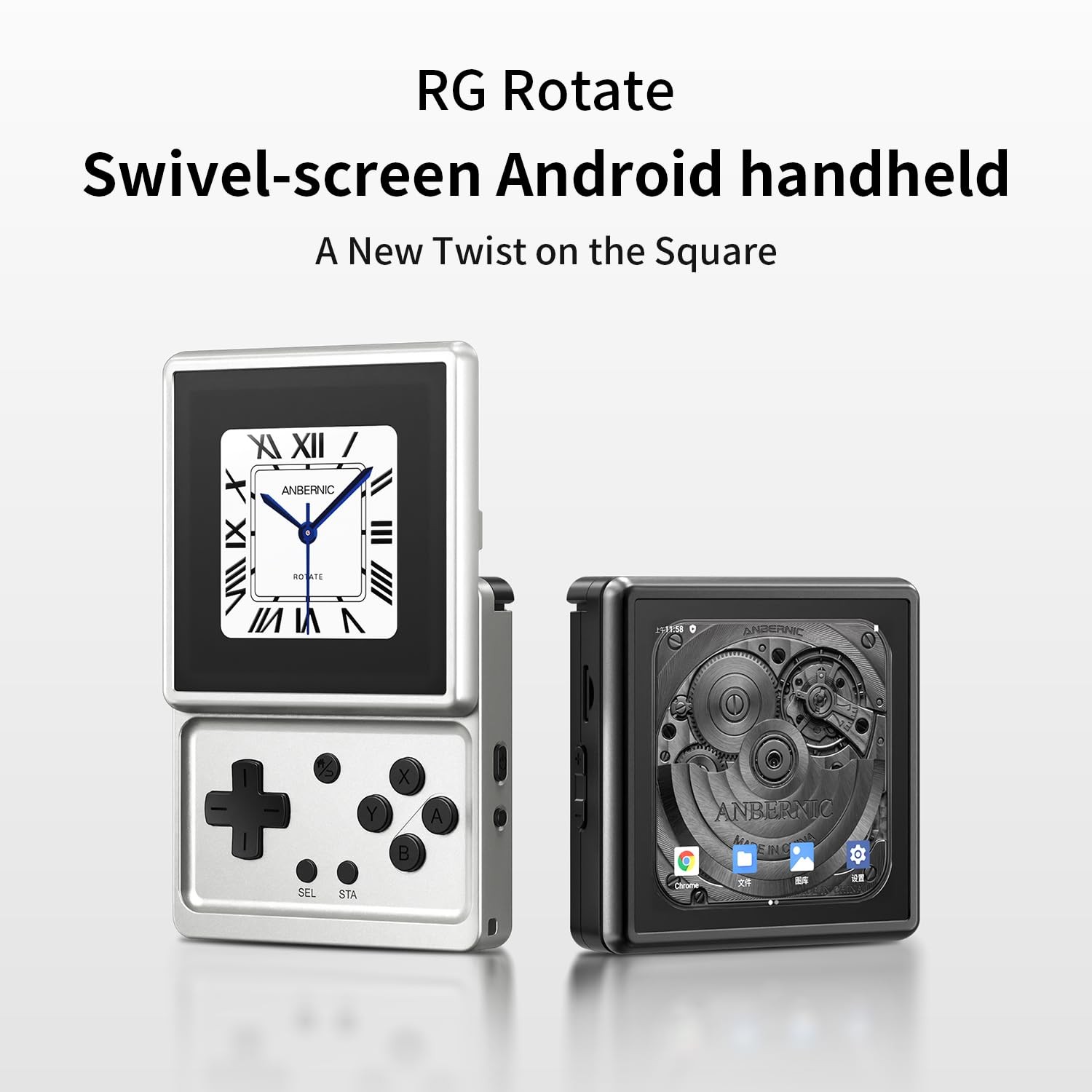 RG Rotate Retro Handheld Game Console , 3.5 Inch Swivel Screen Android Handhe…