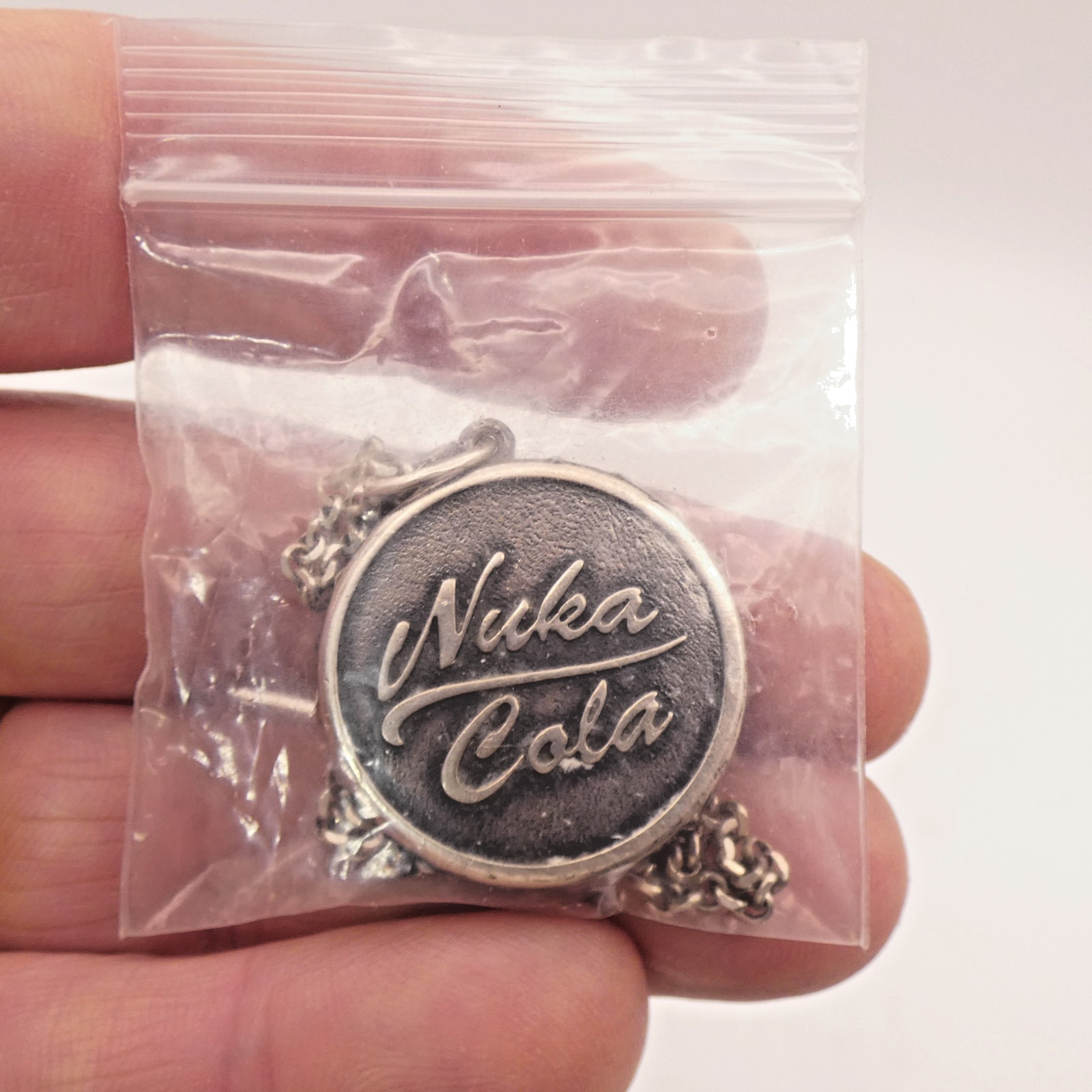 Fallout Nuka Cola Bottle Cap Silver tone Necklace Made in Italy