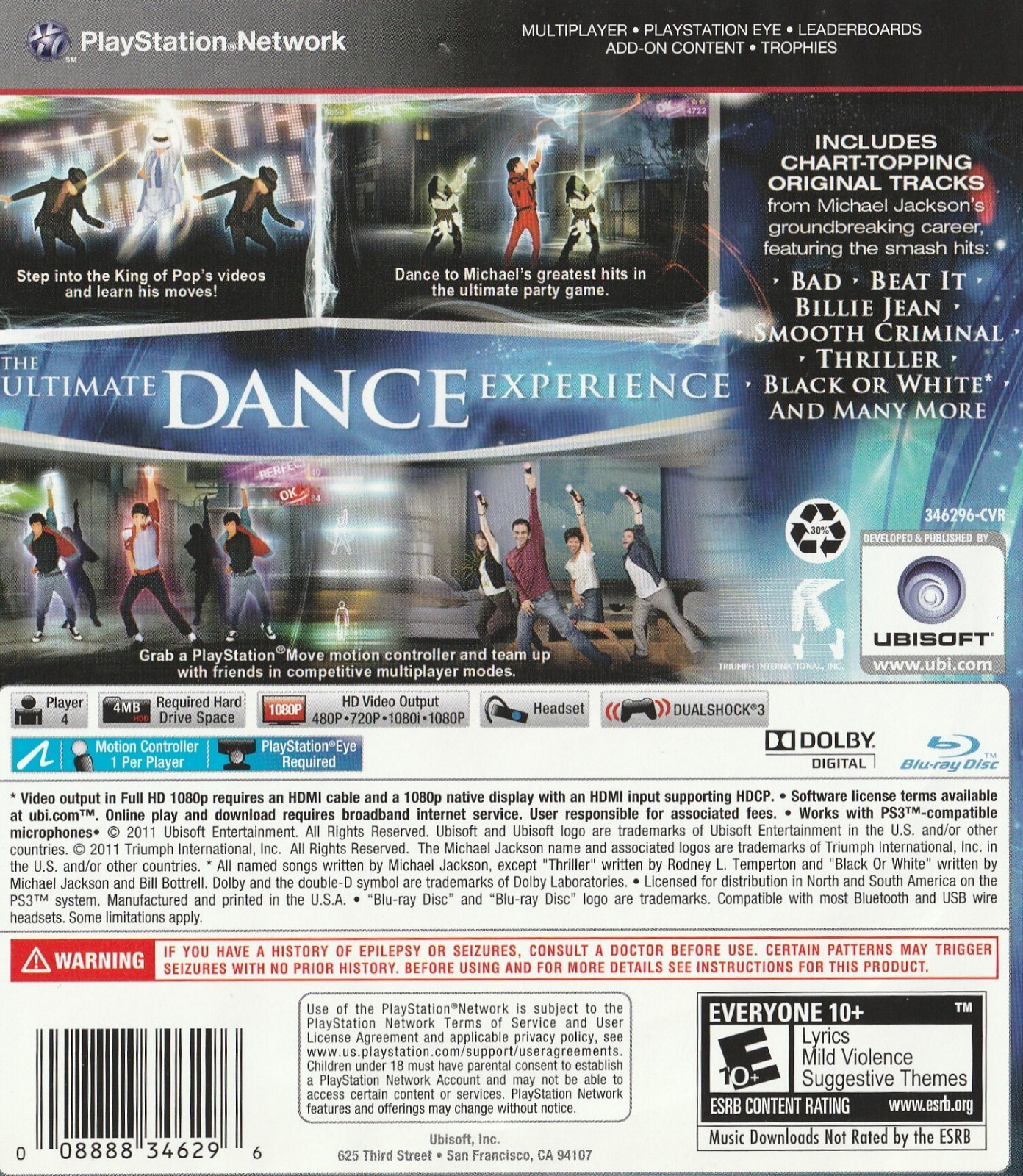Michael Jackson The Experience (PlayStation 3 PS3) Complete CIB! Tested