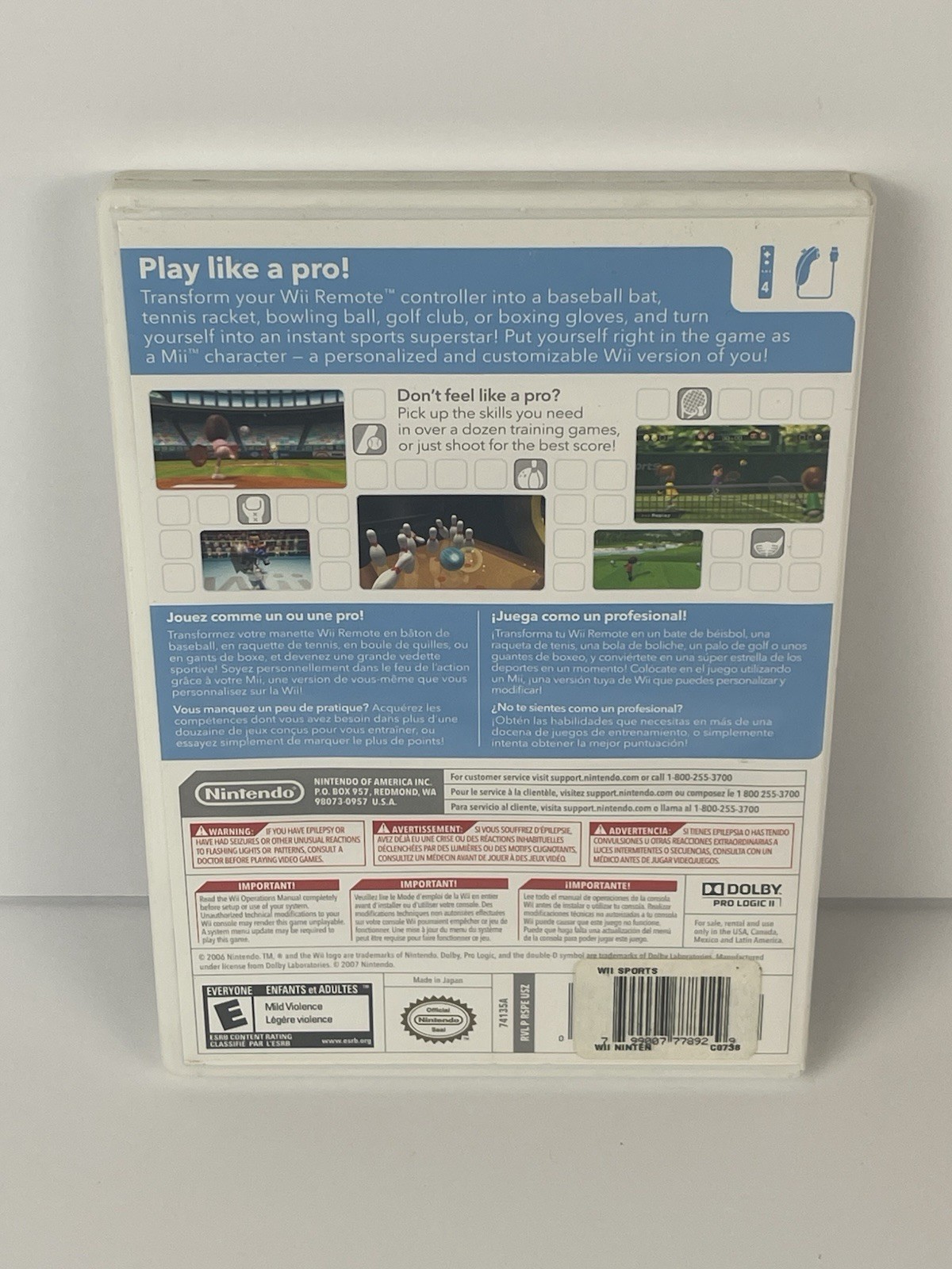 Wii Sports Nintendo Selects Nintendo Wii Complete In Box With Manual CIB