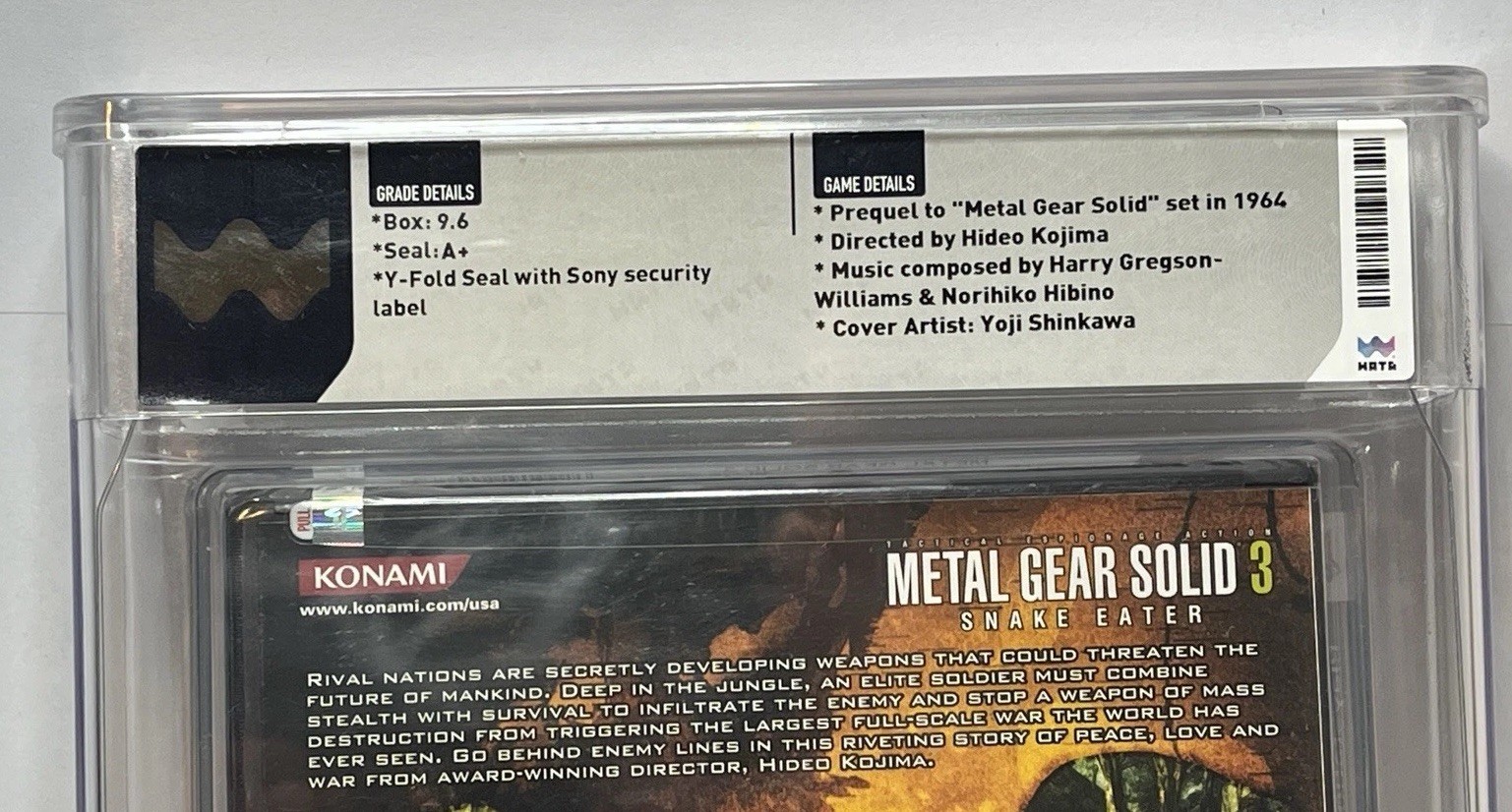 Metal Gear Solid 3 Snake Eater PS2 – WATA Graded 9.6 A+ Sealed – PlayStation 2