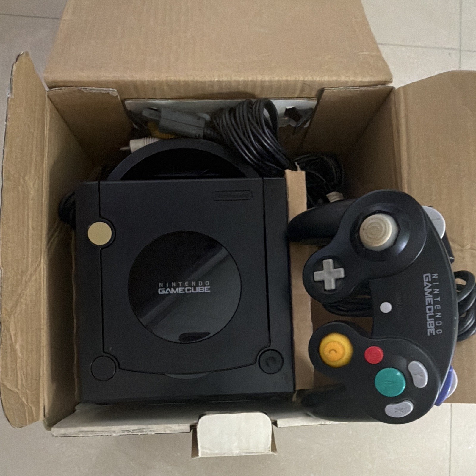 Nintendo GameCube DOL-001 Black NTSC-J Japan Console w/ Box, Controller, Cables
