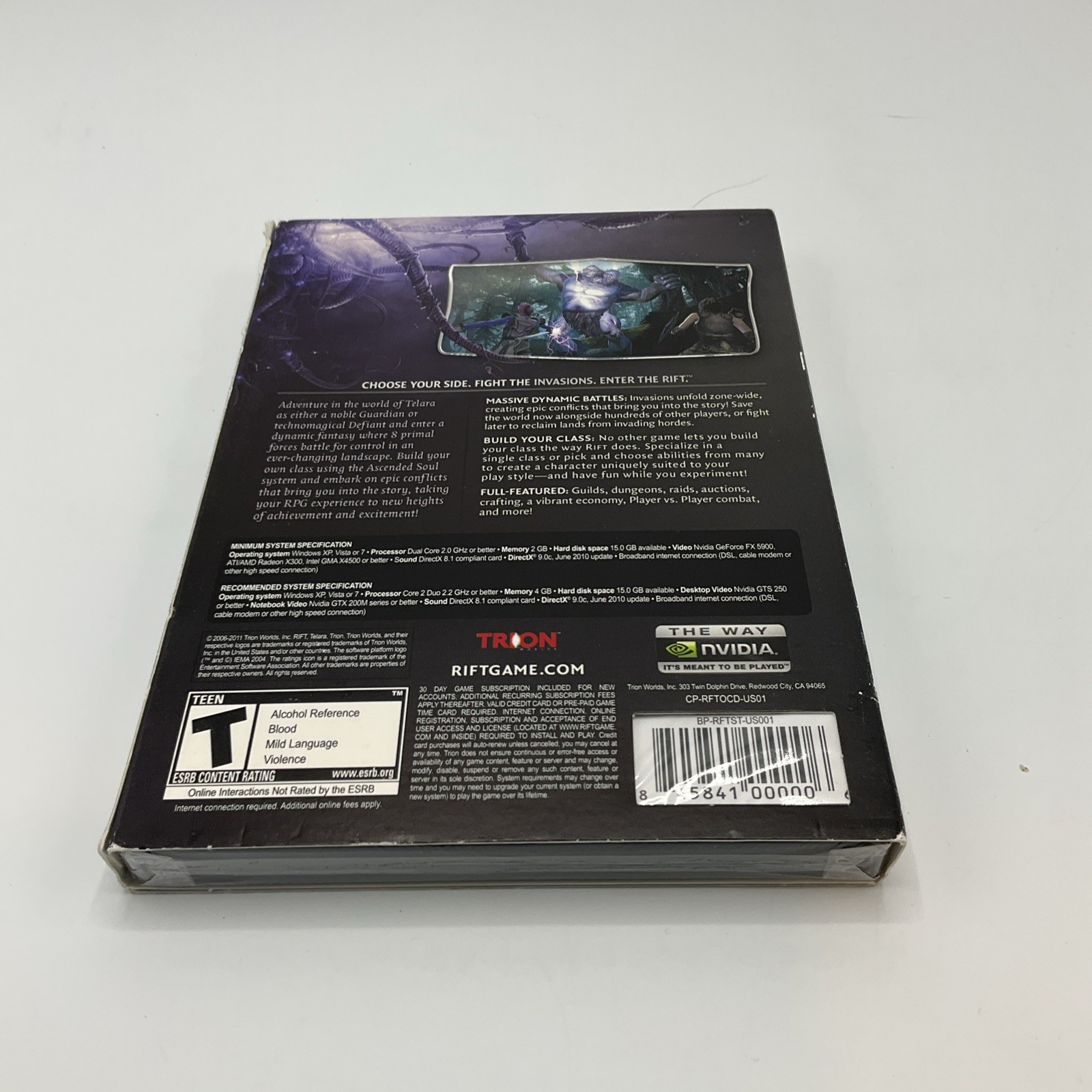 2011 Rift (Trion Worlds, Inc) PC DVD-ROM version; NEW, SEALED