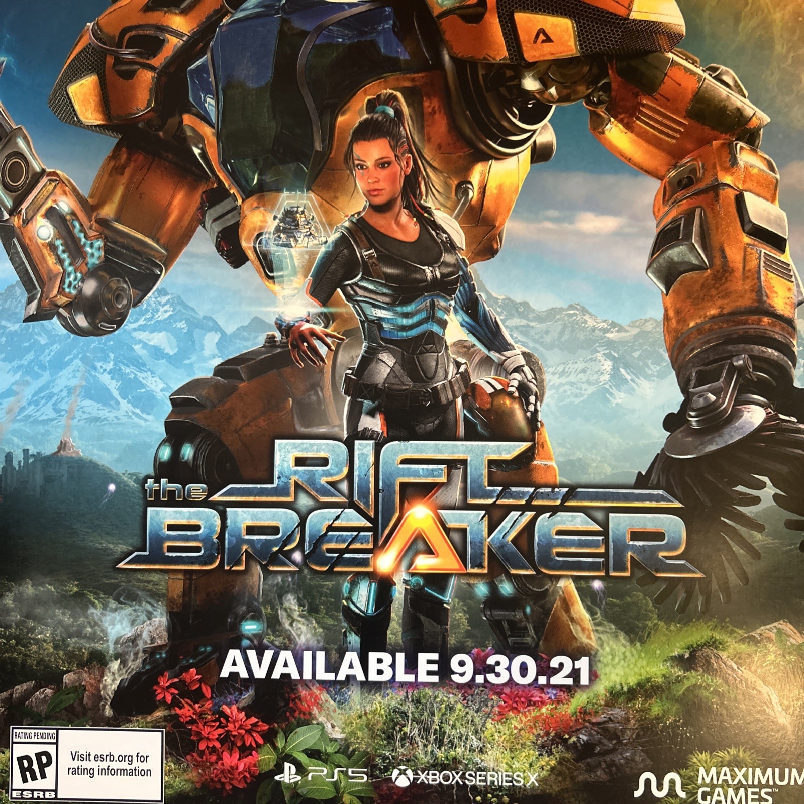 The Rift Breaker GameStop Promo Poster PS5 Xbox Series X 28 x 22