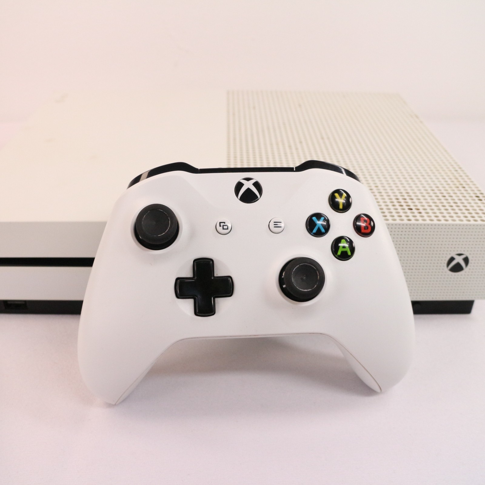 Microsoft Xbox One S 1681 Gaming Home Console White w/Wireless Controller TESTED