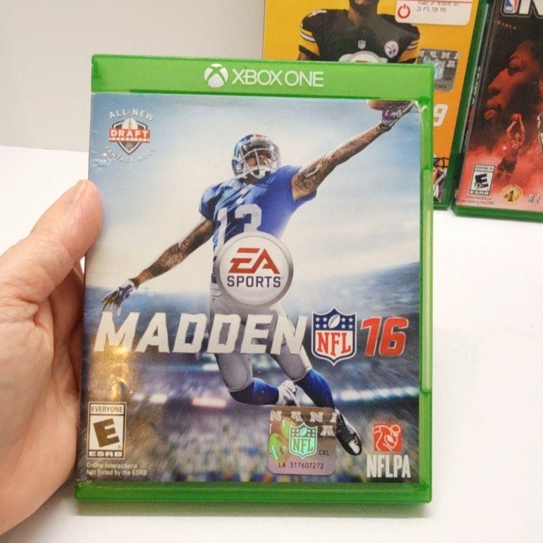 Madden NFL 16 Madden NFL 19 NBA 2K16 Xbox One Sports Game Lot 3 NTSC-U/C