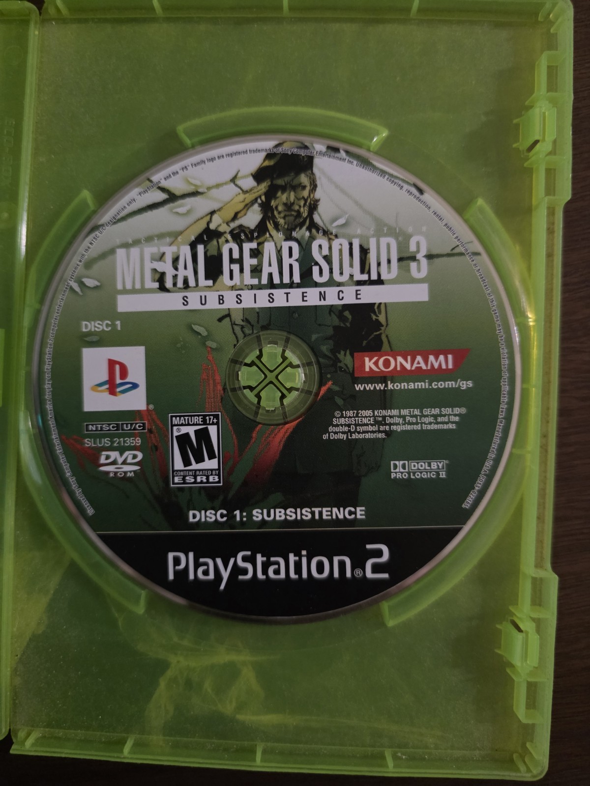 ​Metal Gear Solid 3: Subsistence (Sony PlayStation 2, 2006) PS2 – Disc 1 ONLY