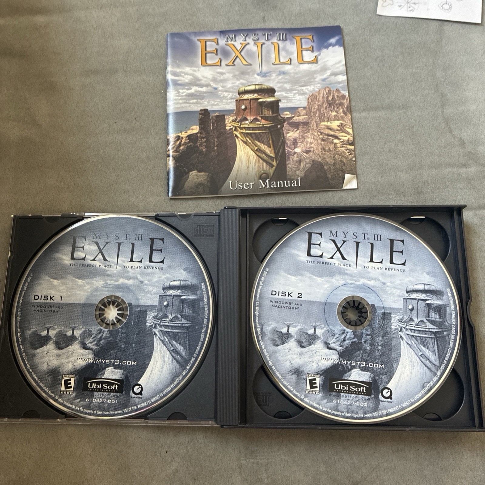 vintage 1996 Myst And Missed Three Exile￼CD-ROM for Windows 3.1 and 95