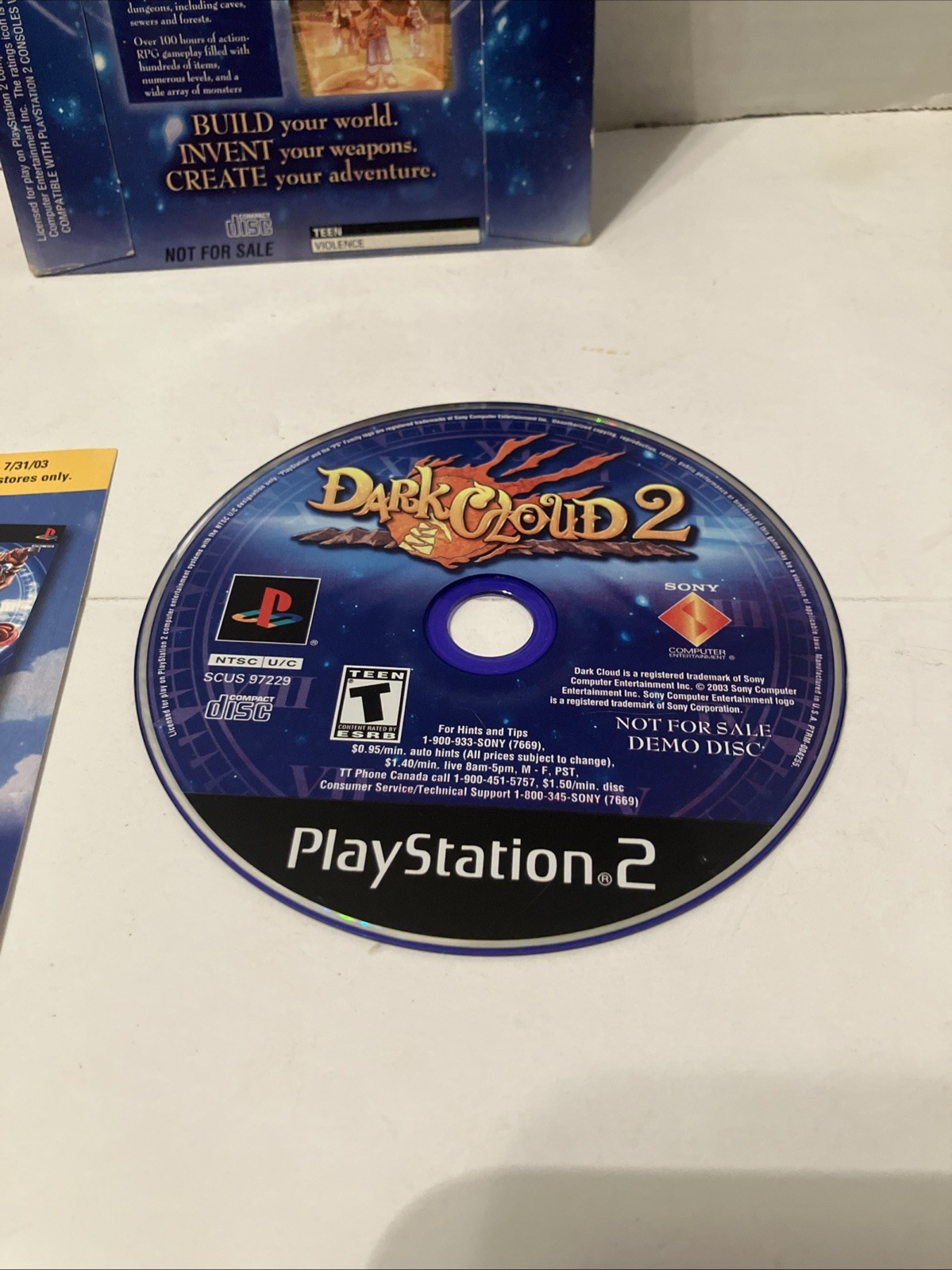 Dark Cloud 2 Playstation 2 PS2 Promotiona Demo Disc w/ Sleeve