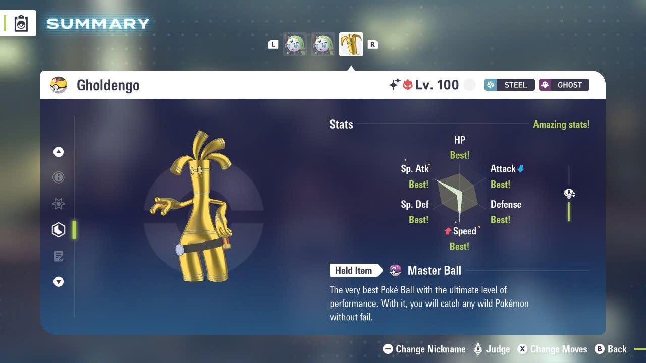 ✨ SHINY ALPHA GHOLDENGO✨6IV MAX EV⭐POKEMON LEGENDS ZA