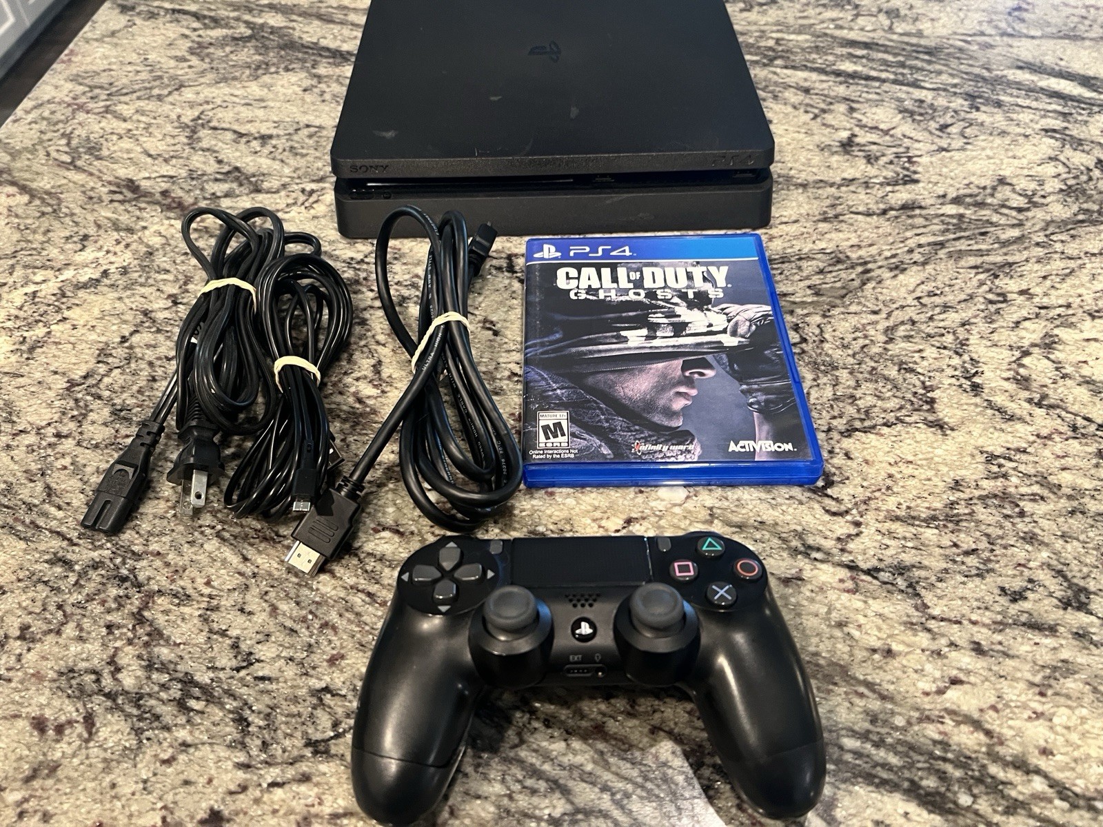 Sony PlayStation 4 Slim 500 GB PS4 Console Controller & Cords Tested Working