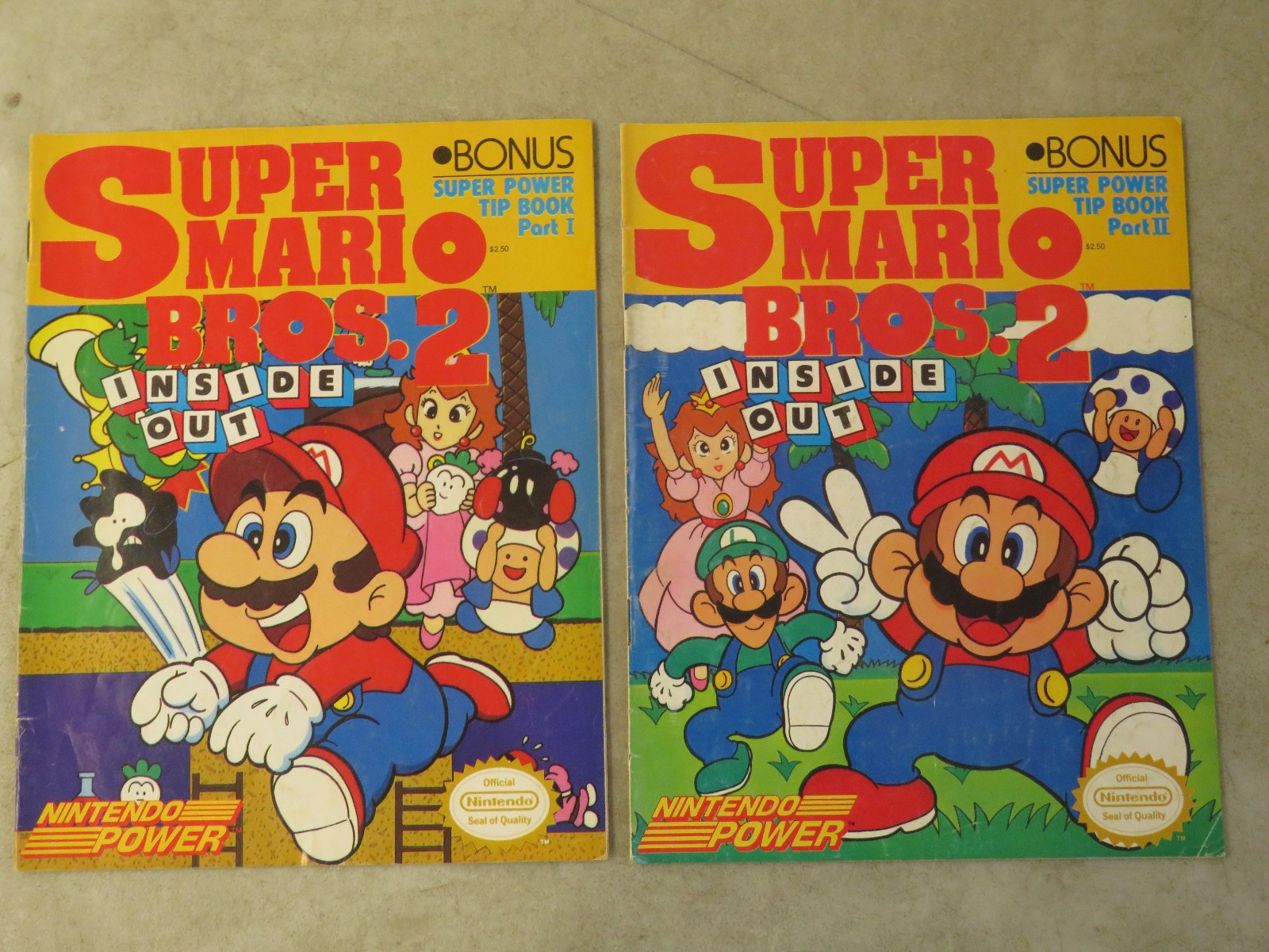 Nintendo Power Super Mario Bros. 2 Inside Out Part 1 & 2 Set Tip Books
