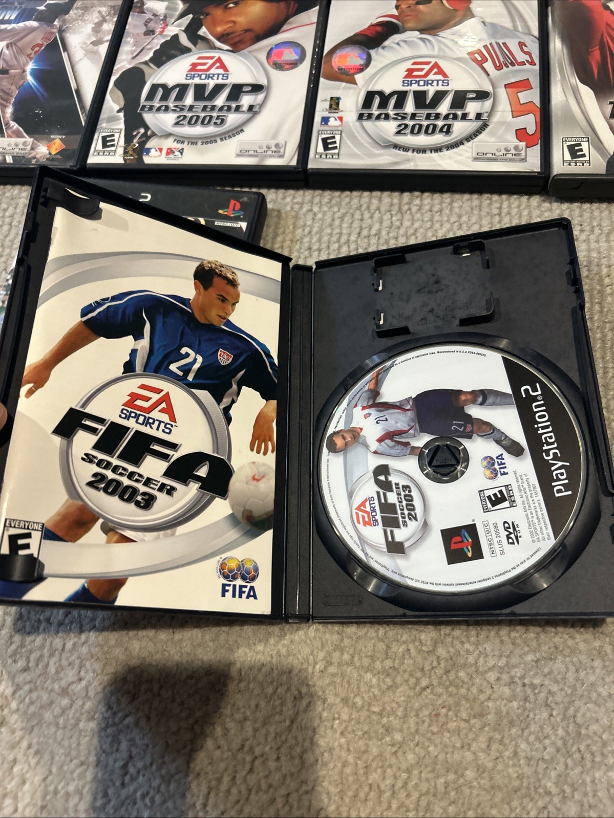 Lot of 10 Sony PlayStation 2 Ps2 Sports Games Tiger Woods FIFA NHL MLB