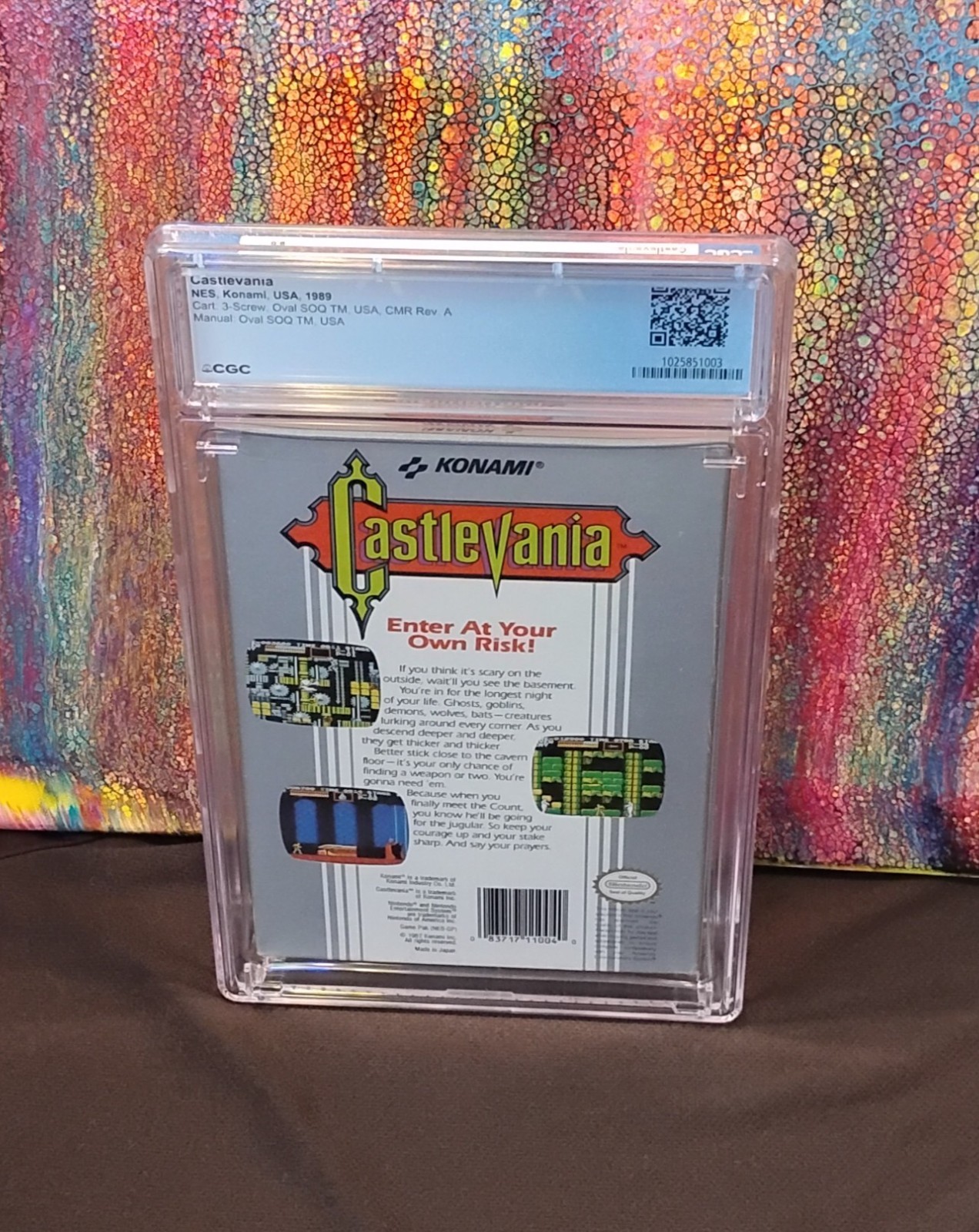 1989 NES Konami USA, Castlevania, CIB CGC universal grade 8.0 w/ 8.5 cart